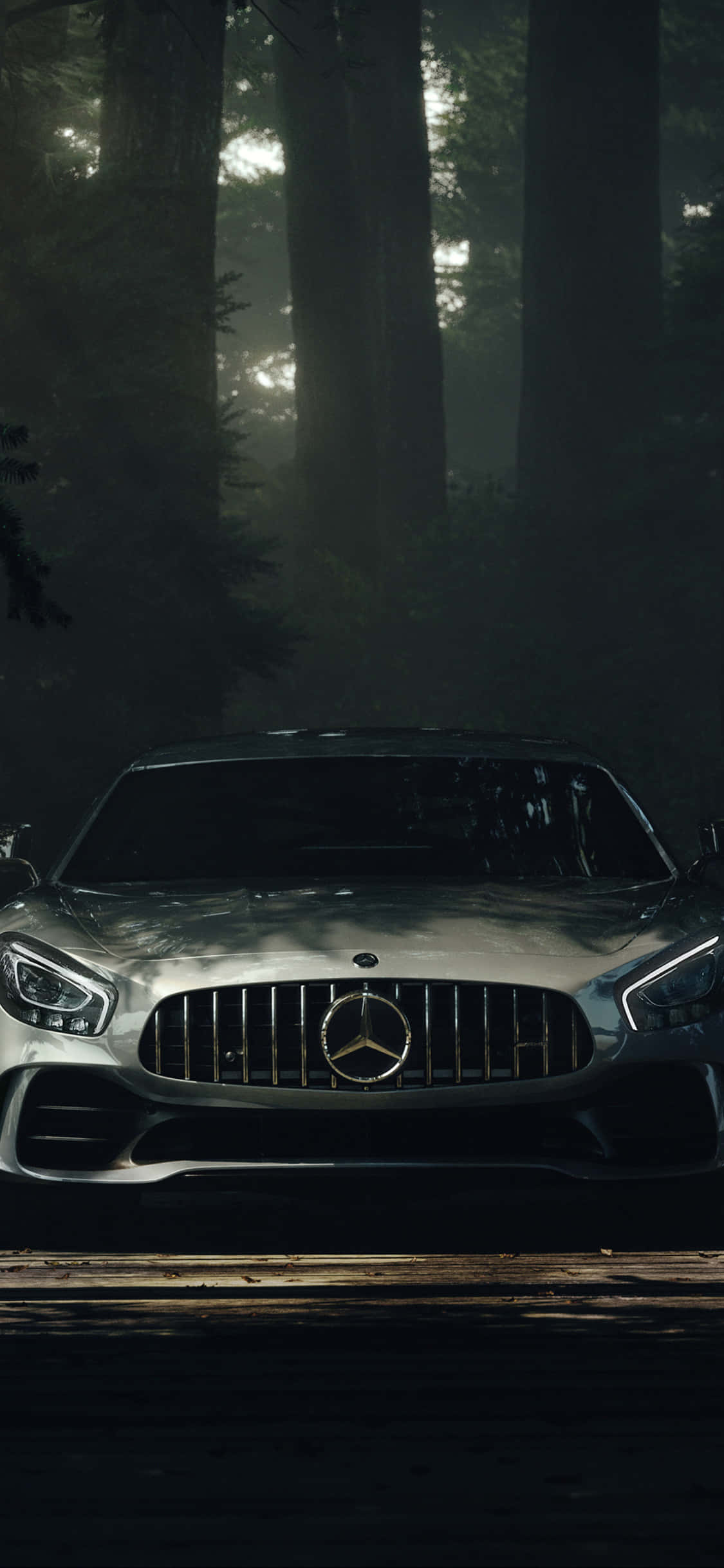 iPhone X AMG GT-R背景 AMG GT与阳光射线 壁纸