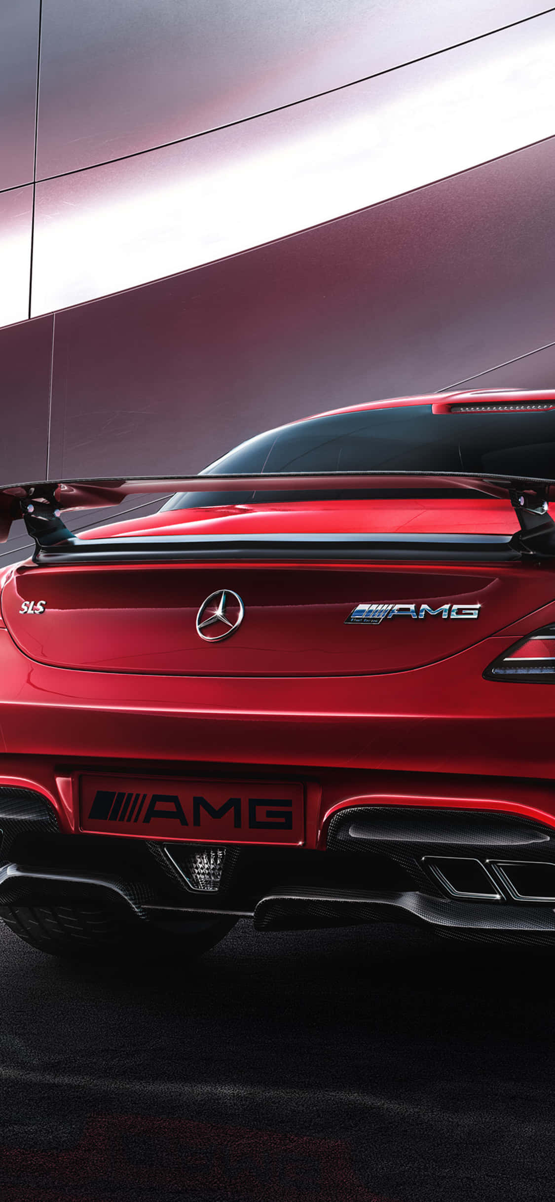 红色 AMG GT 尾部 iPhone X AMG GT-R 背景 壁纸