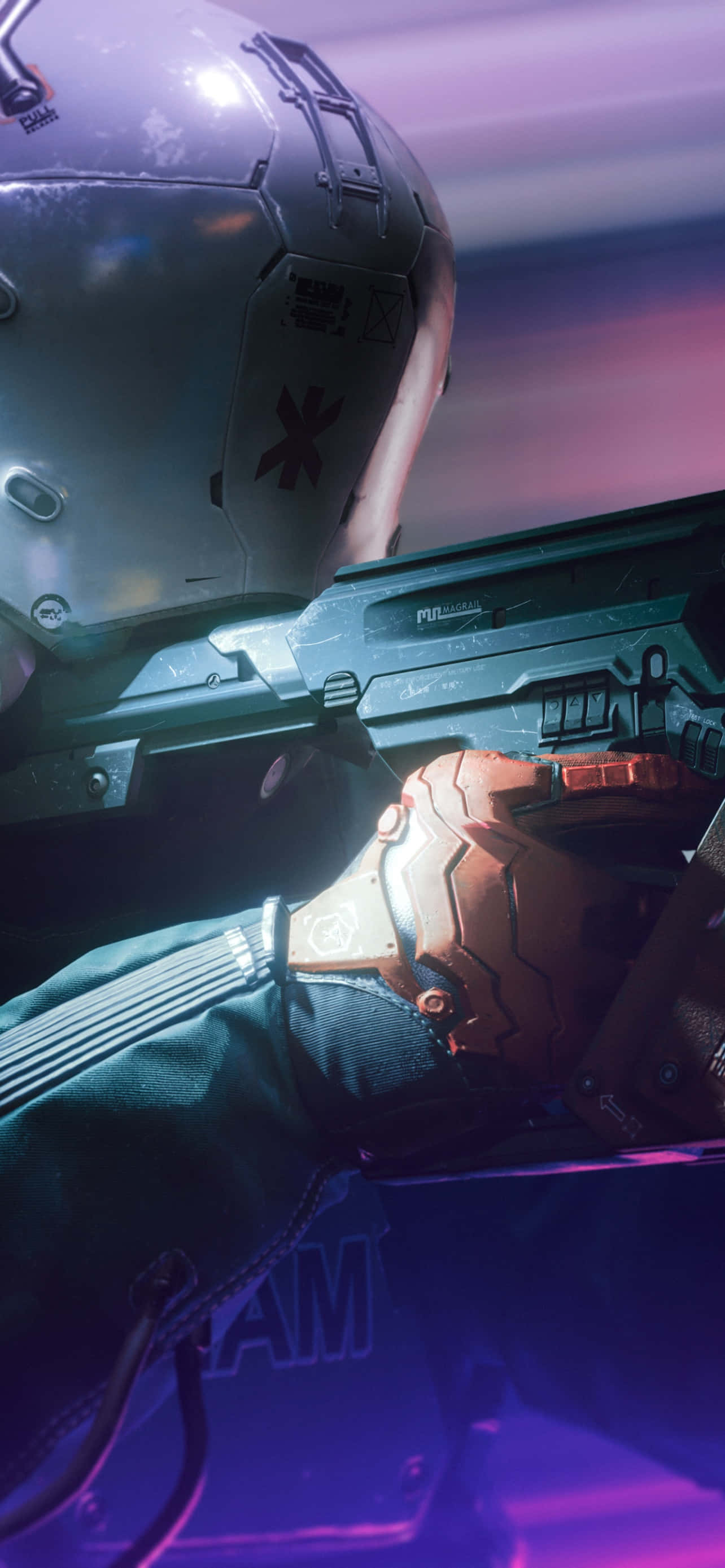 iPhone X Cyberpunk 2077 背景警察 壁纸