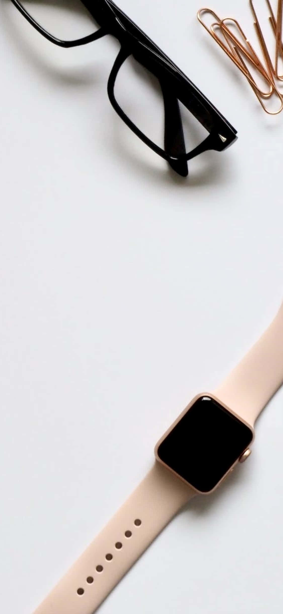 iPhone X 桌面背景：眼镜与iWatch 壁纸
