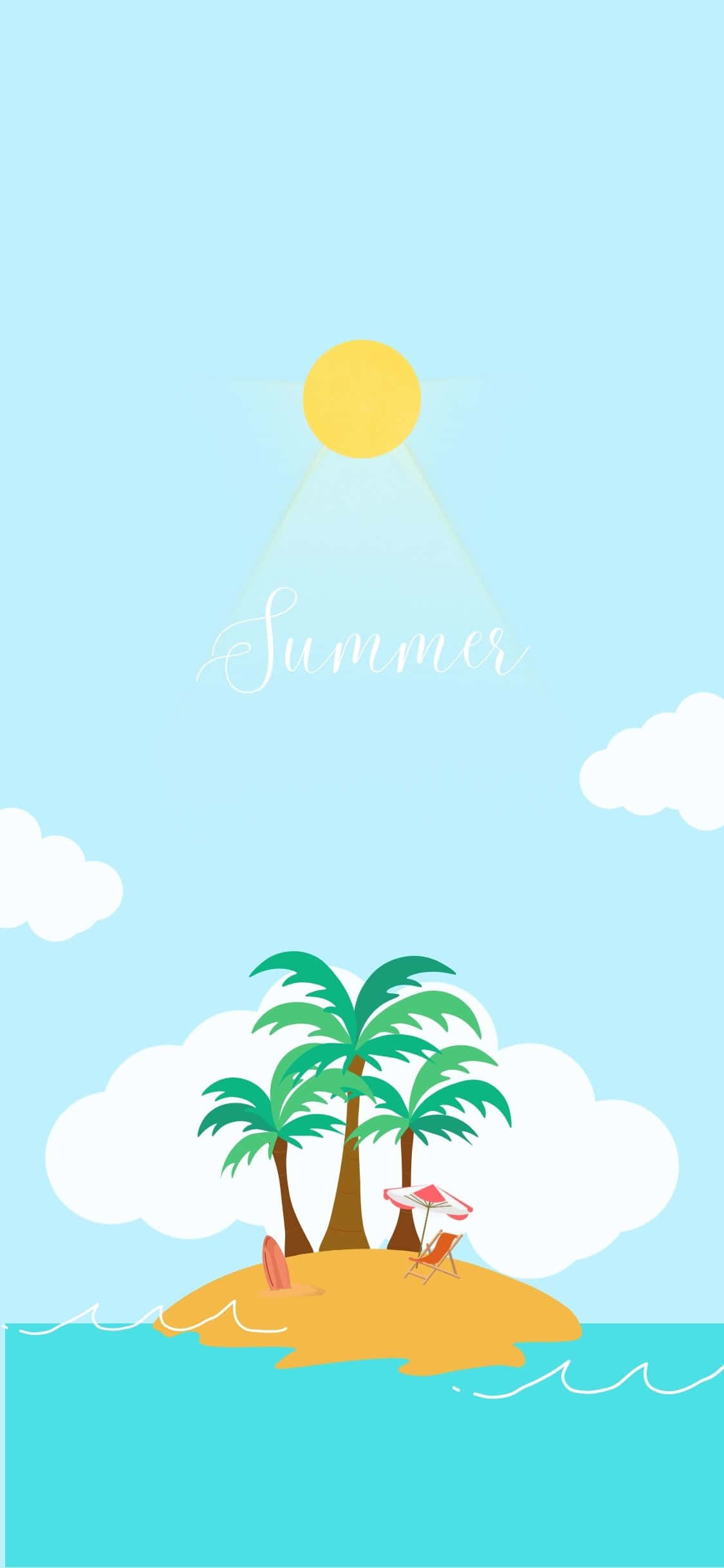 岛屿棕榈树 iPhone X 夏日背景 壁纸