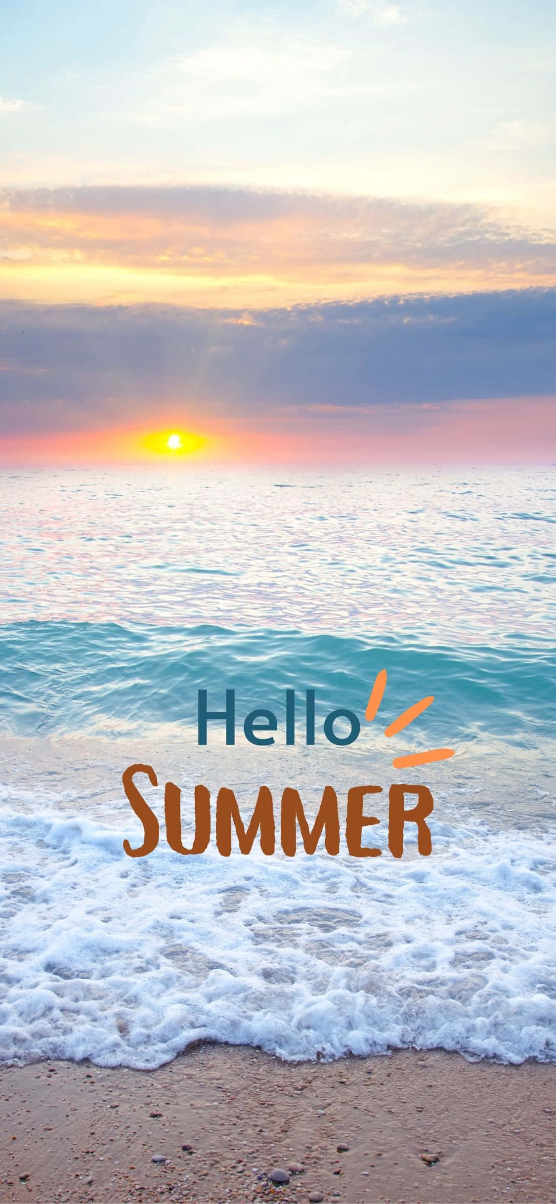 夏日问候日落 iPhone X 夏日背景 壁纸