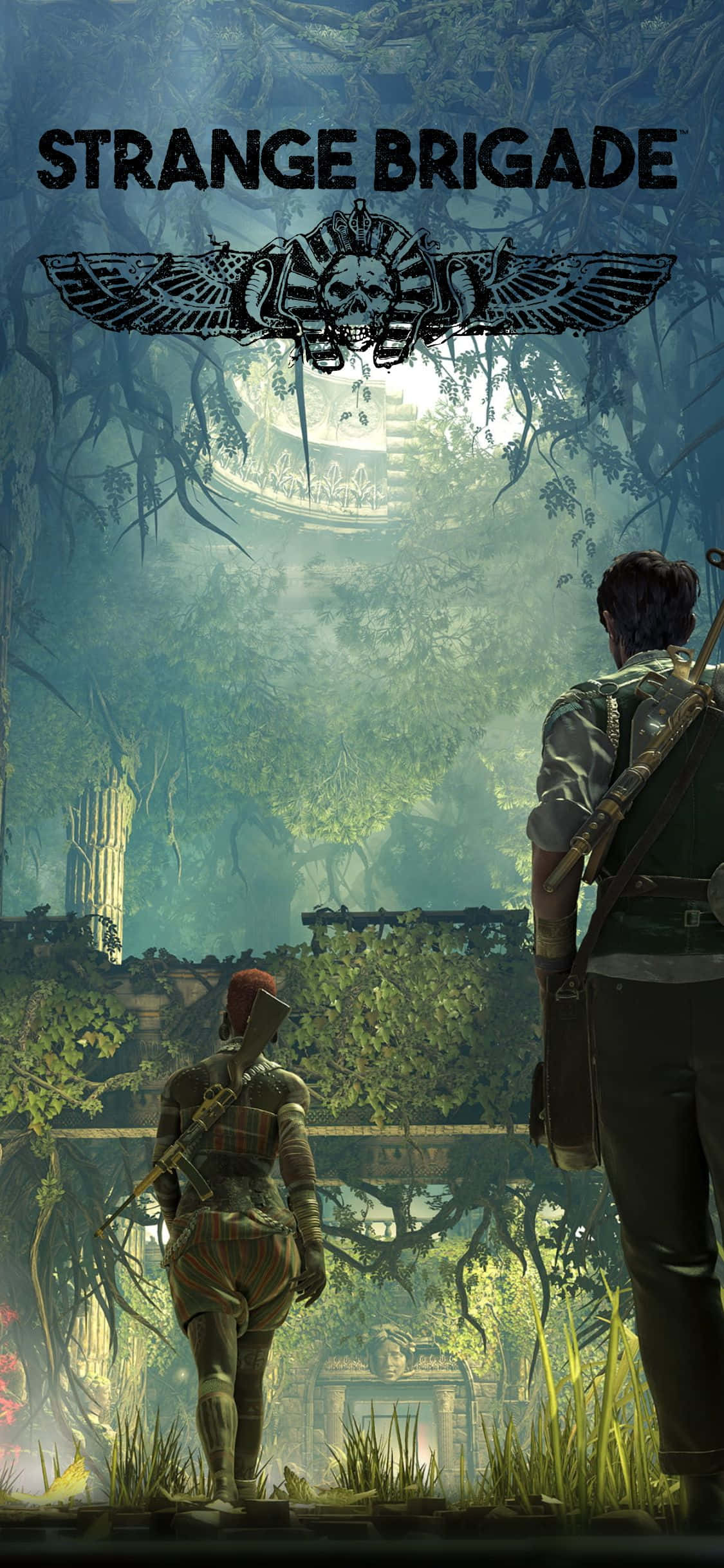 古代遗迹中的角色 iPhone X Strange Brigade 壁纸