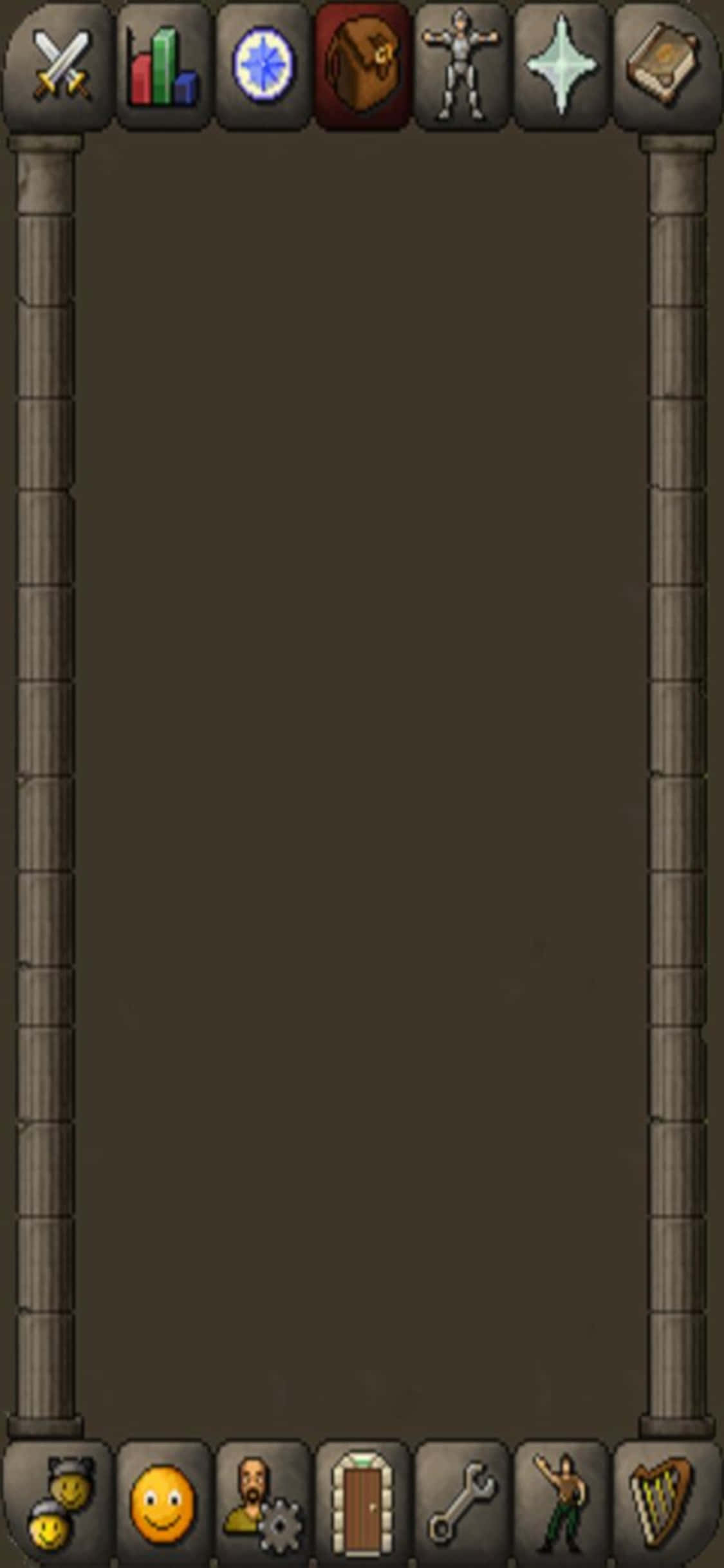 iPhone X Runescape 经典背景中的背包界面 壁纸