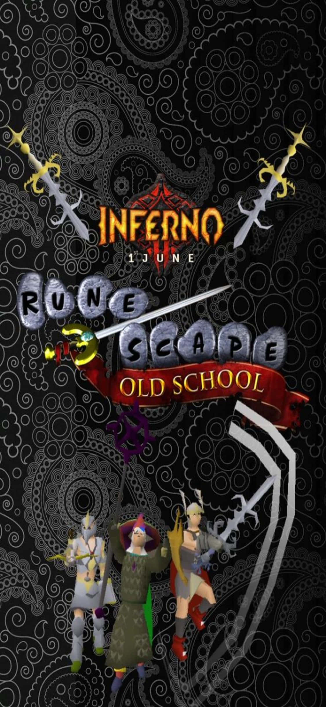 地狱火与 iPhone X Runescape Oldschool 背景 壁纸