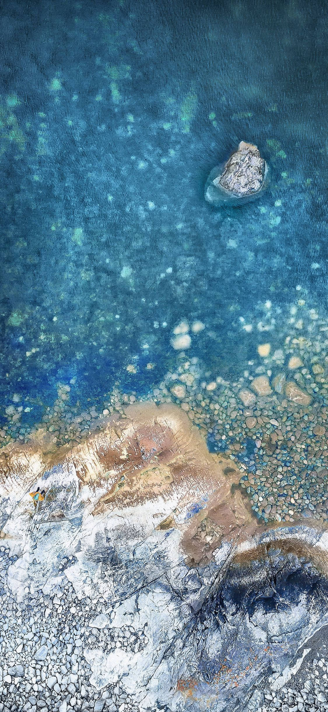 iPhone X 原版 岩石海岸 壁纸