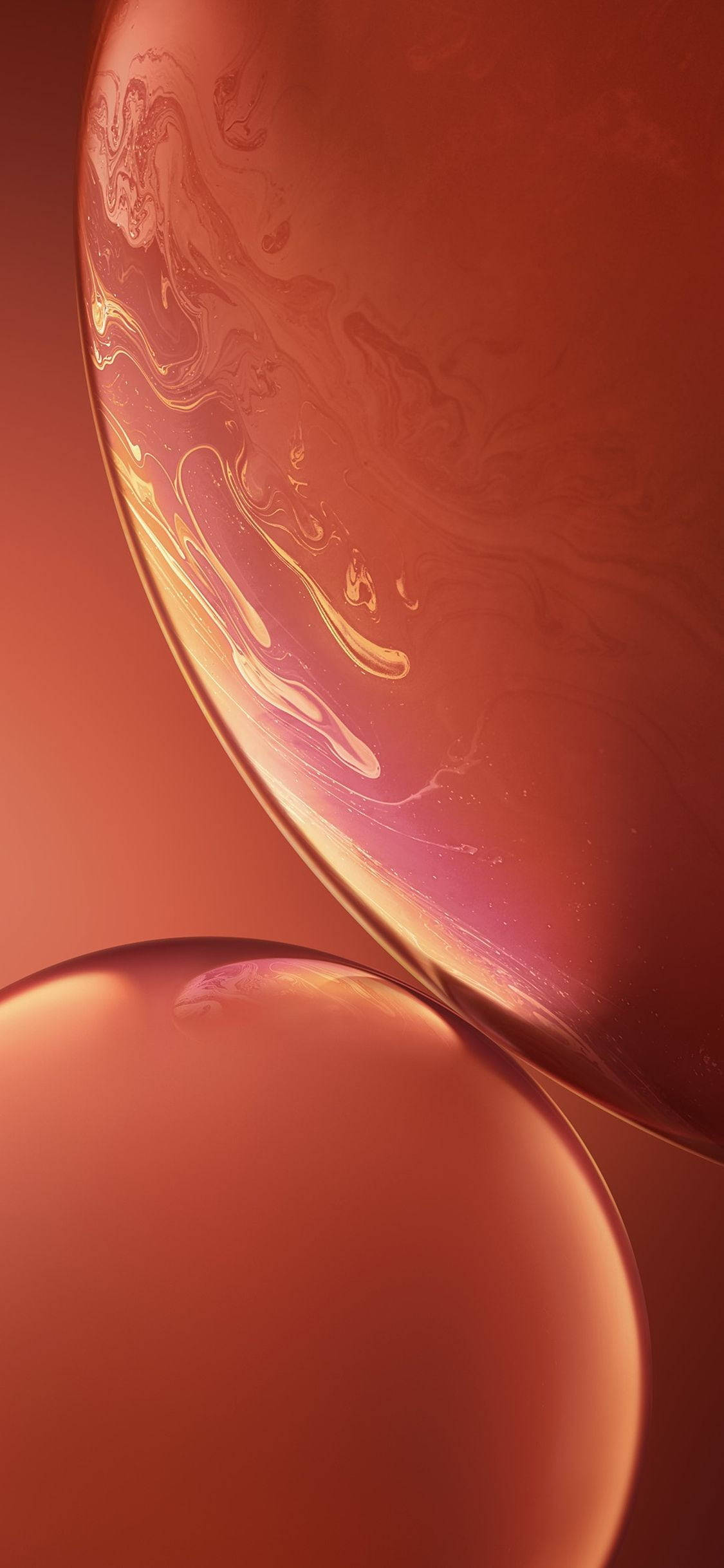 iPhone XR 红色大理石气泡 壁纸