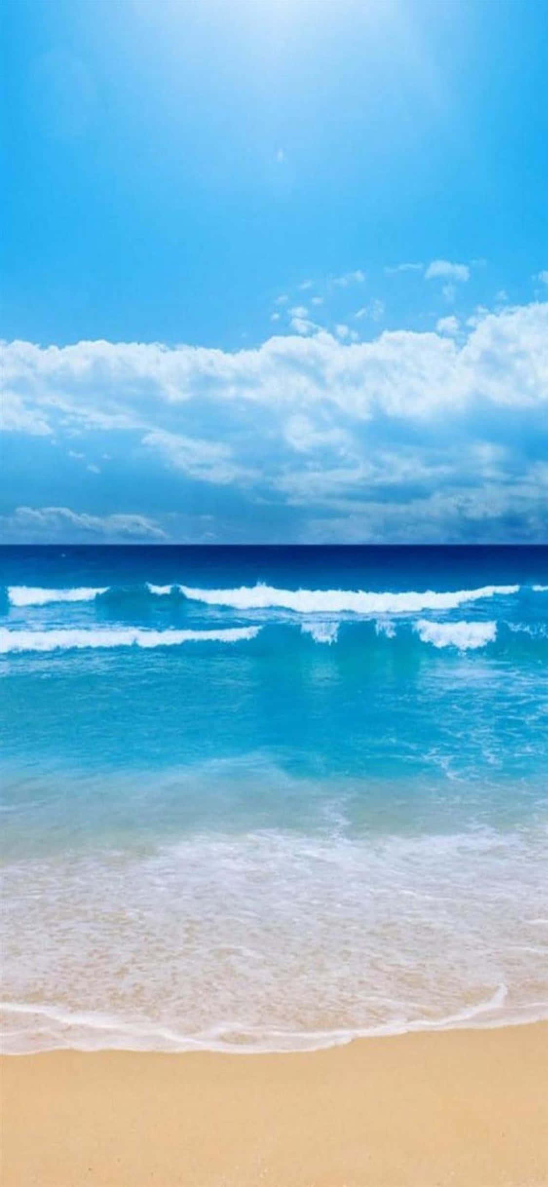 iPhone XS 海滩浪花背景 壁纸