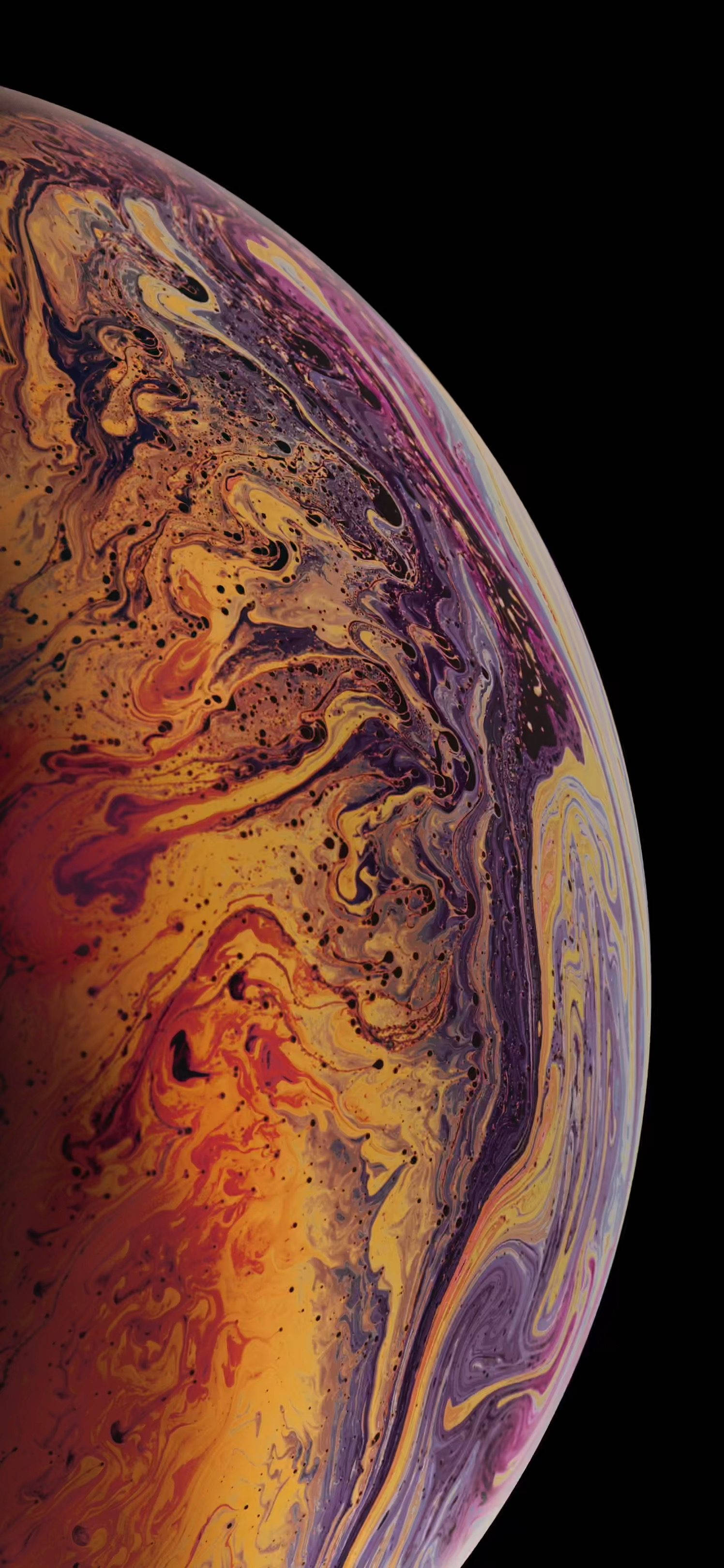 iPhone XS显示屏上的鲜艳抽象彩色背景 壁纸