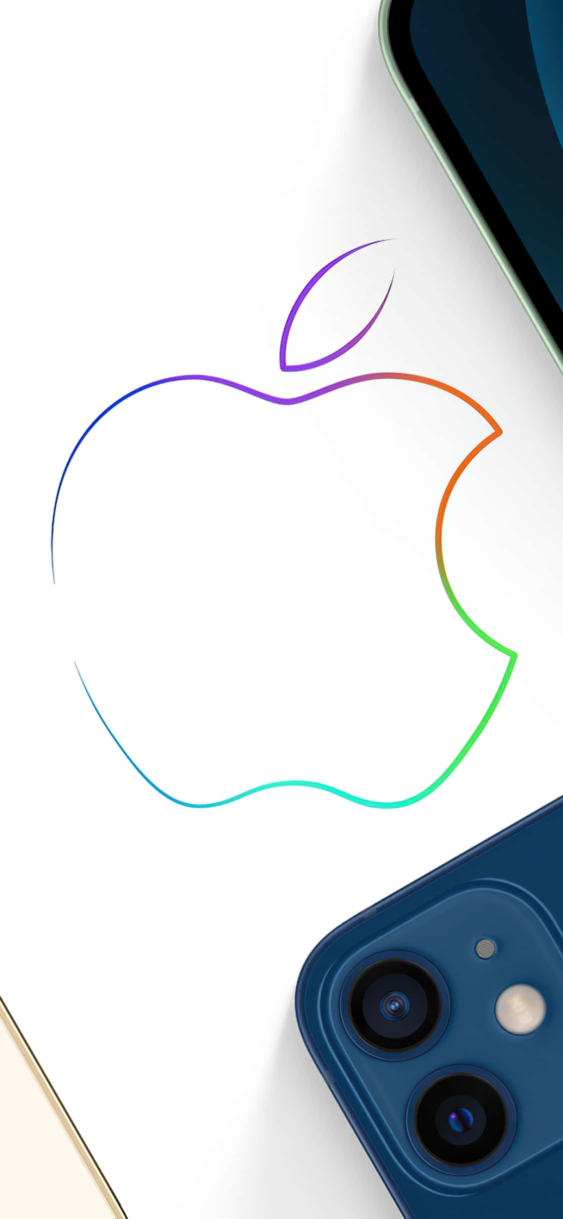 iPhone Xs Max Apple彩色轮廓背景 壁纸