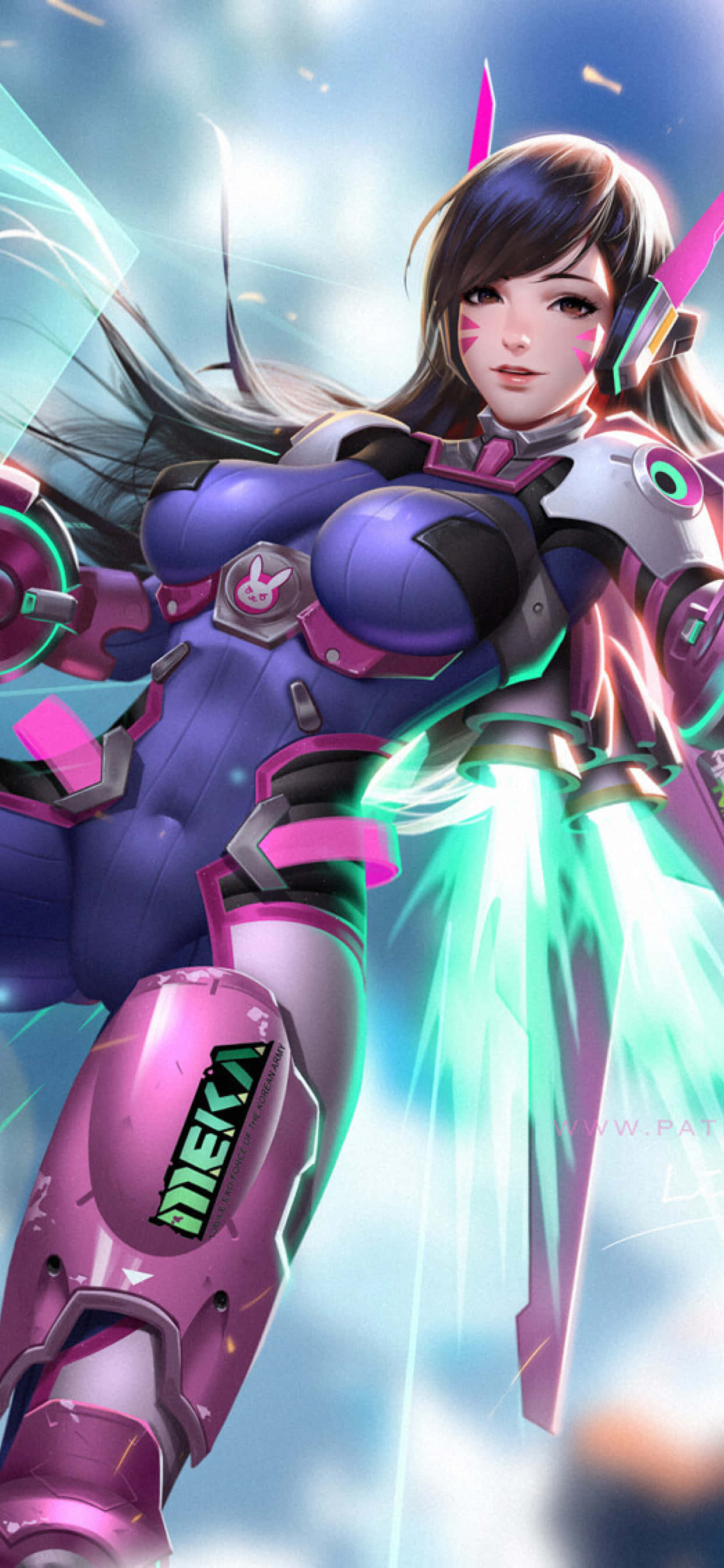 iPhone XS Max《守望先锋》背景 D.Va 展翅 壁纸