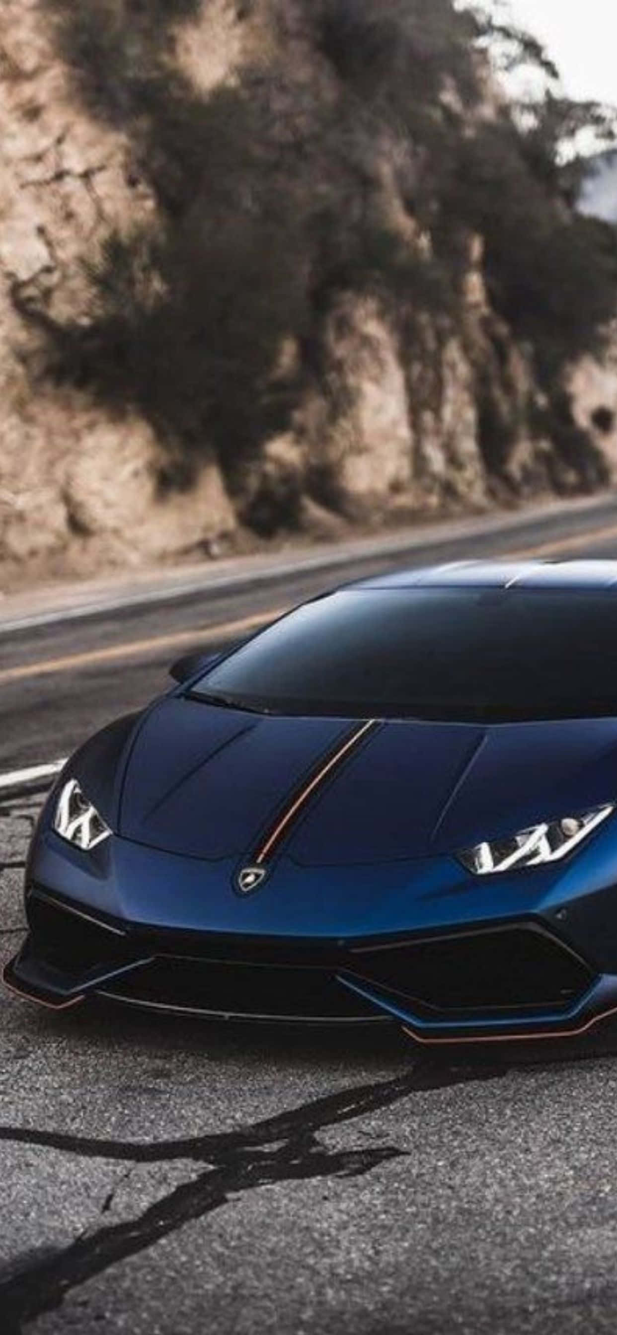 iPhone XS Max 兰博基尼蓝色 Huracan 背景 壁纸