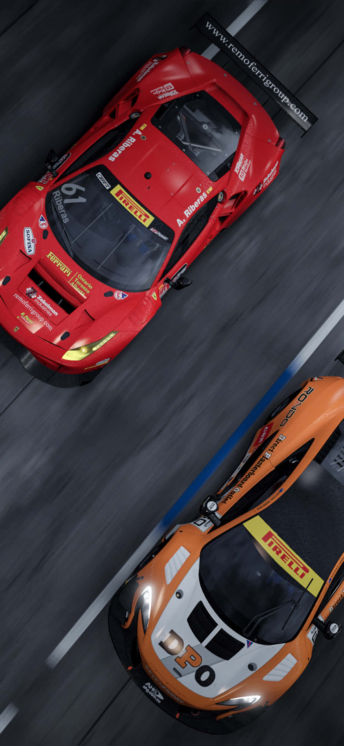 iPhone XS Max Project Cars 2 红橙赛车背景 壁纸