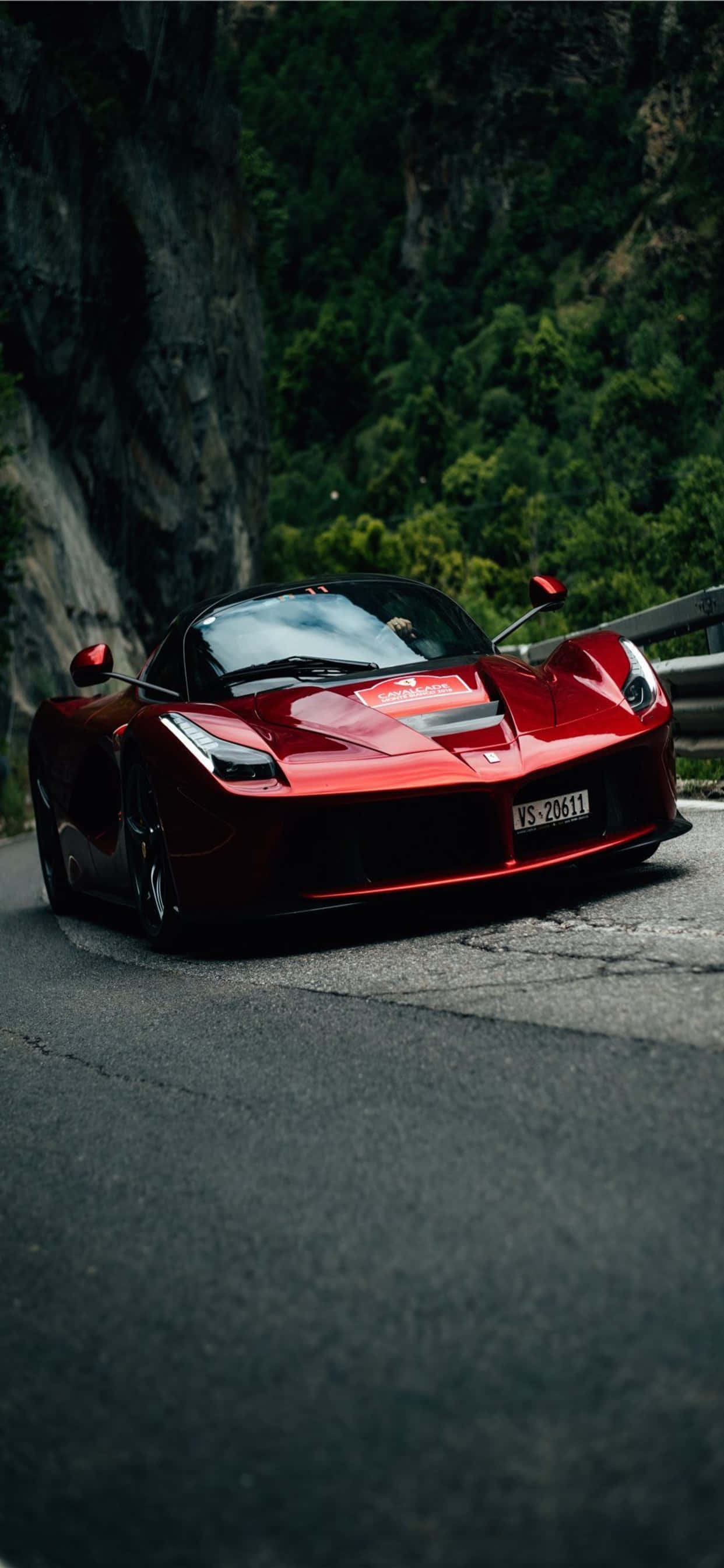 iPhone XS Max法拉利背景亮红色LaFerrari 壁纸