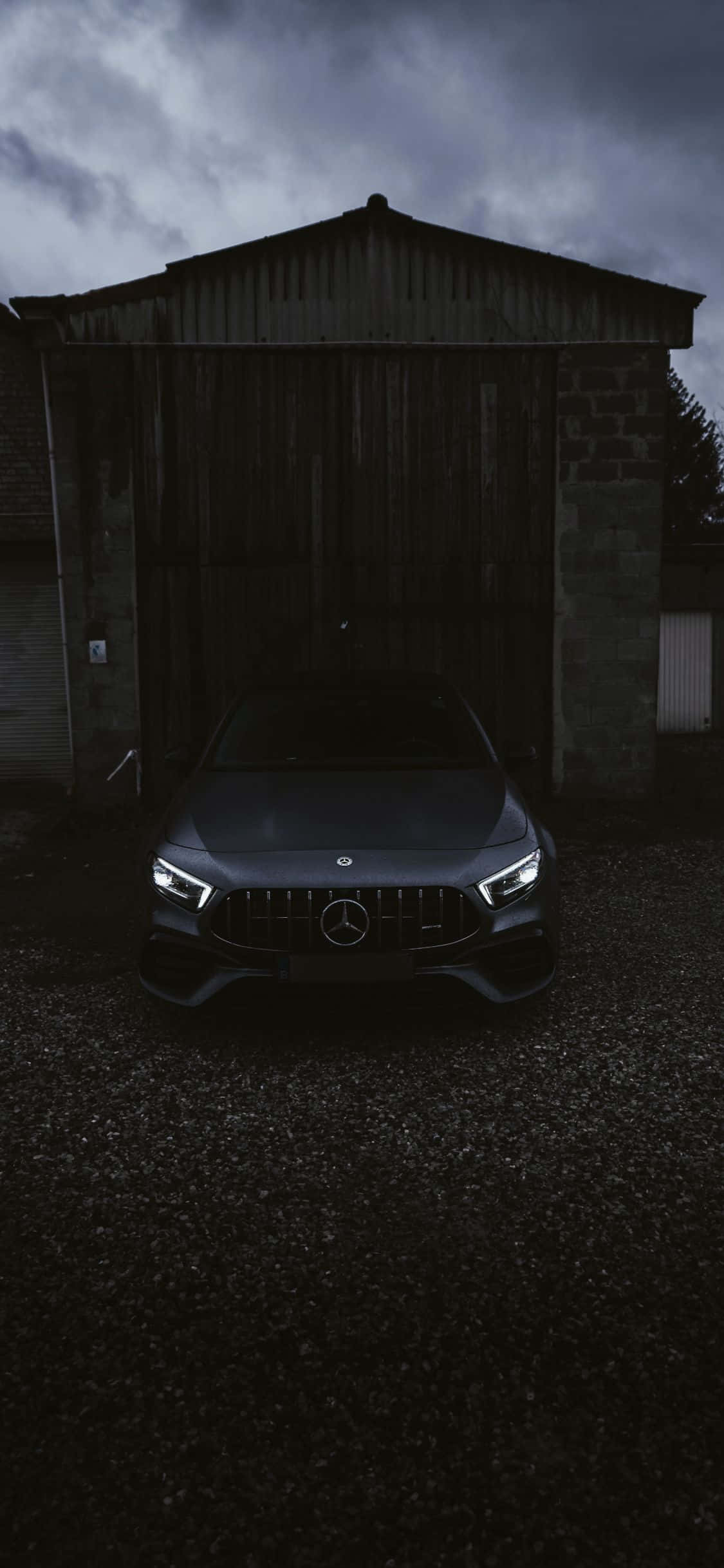 黑色 iPhone Xs Mercedes Amg 背景正视图 壁纸