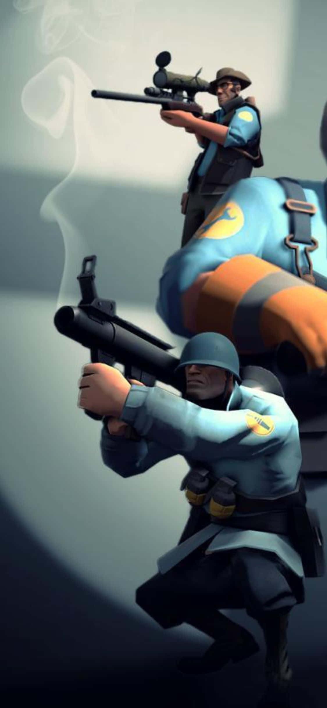 iPhone XS Team Fortress 2 蓝色制服角色背景 壁纸