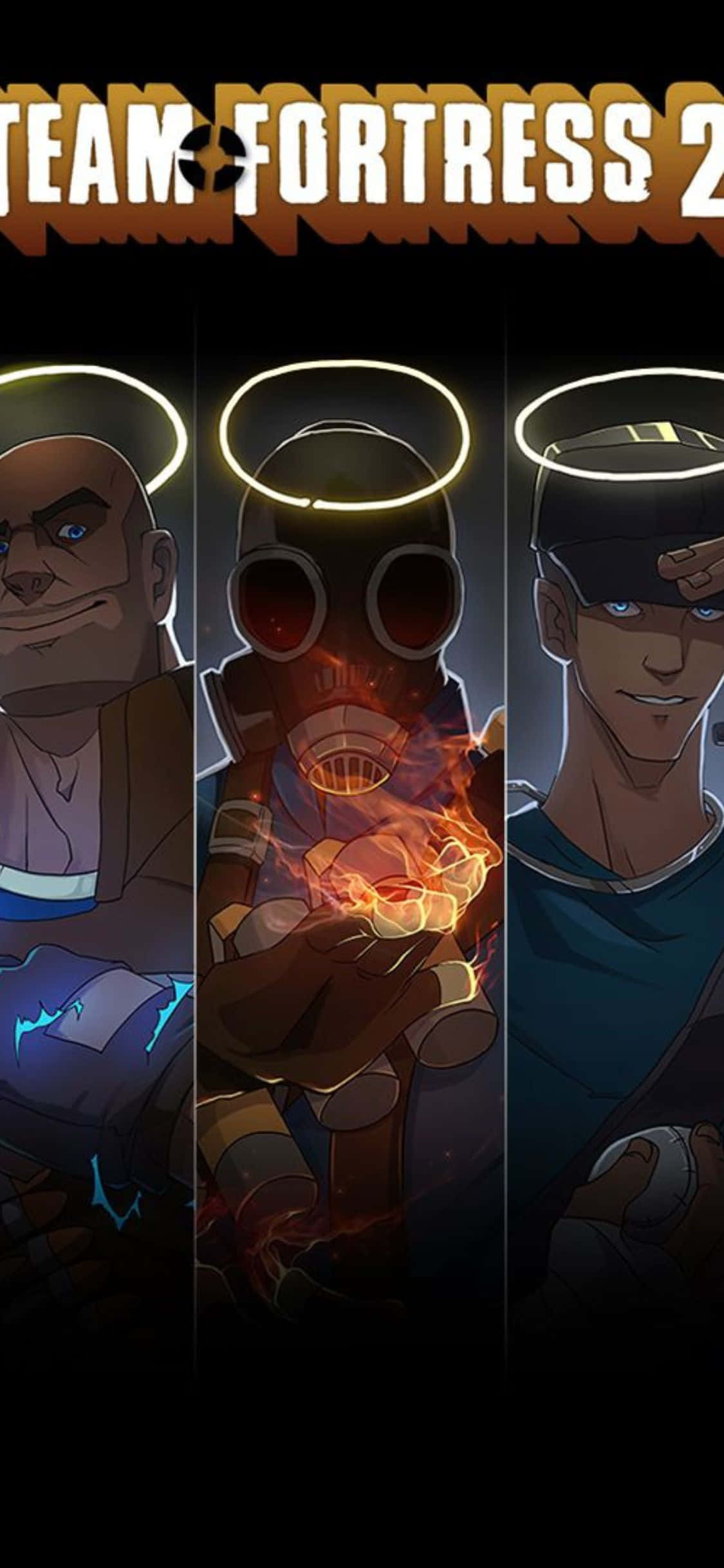 iPhone XS Team Fortress 2 角色蒙太奇背景（粉丝艺术） 壁纸