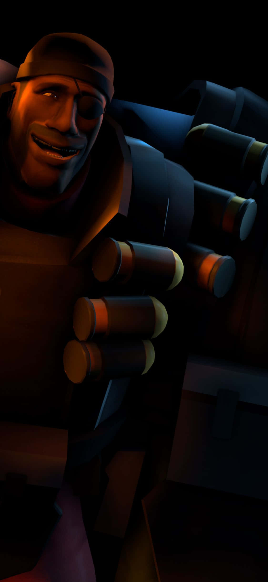 iPhone XS Team Fortress 2 微笑的德莫曼肖像背景 壁纸