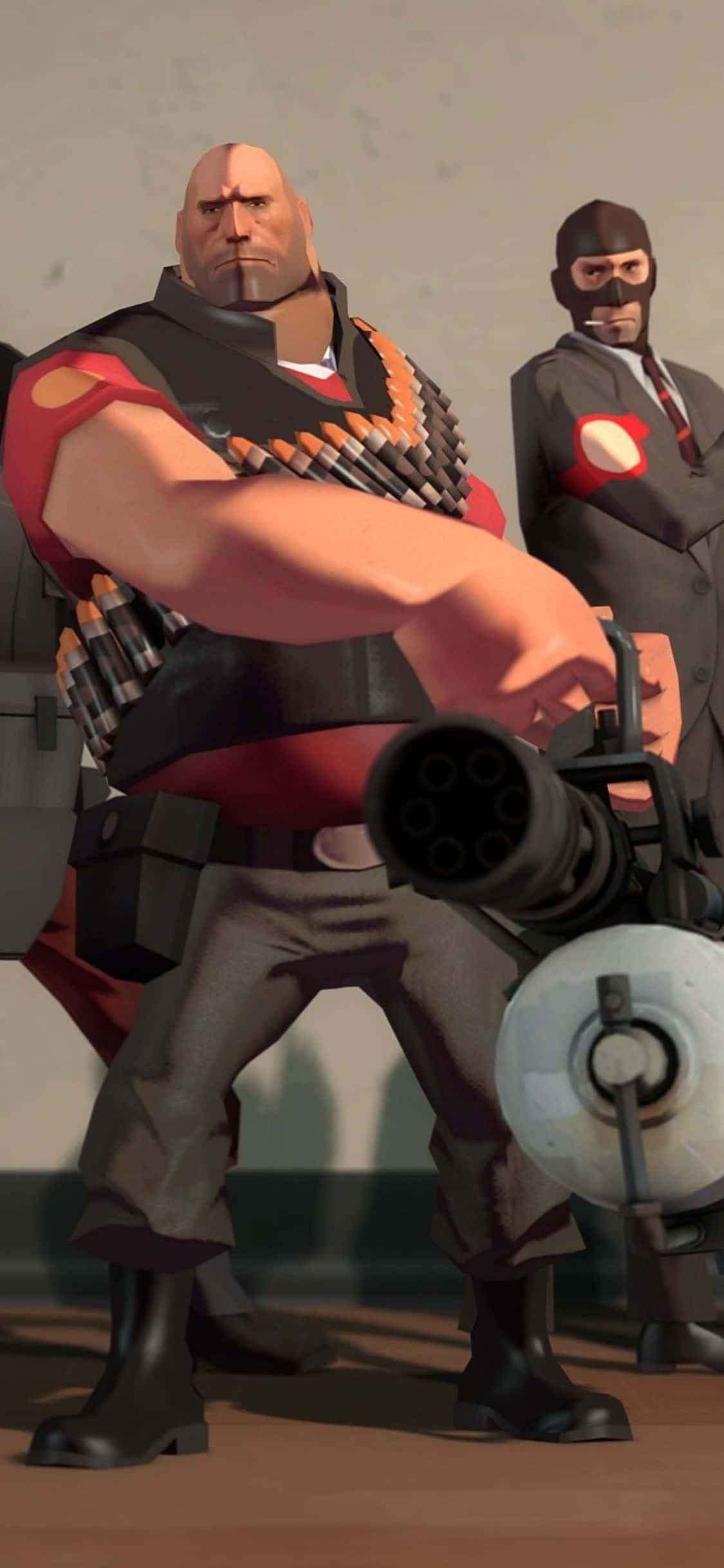 iPhone XS Team Fortress 2 重装兵与间谍背景 壁纸