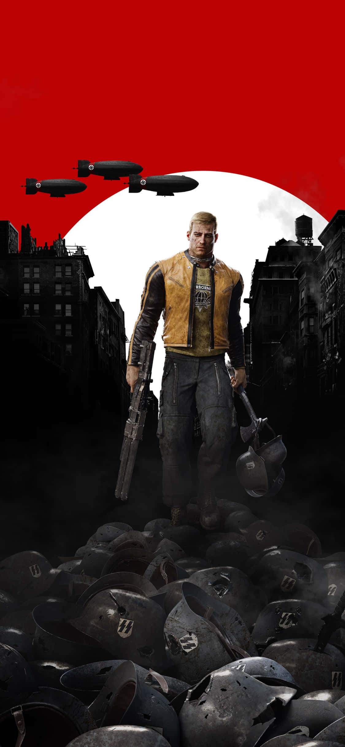 iPhone Xs Wolfenstein II B.J. Blazkowicz 胜利背景 壁纸