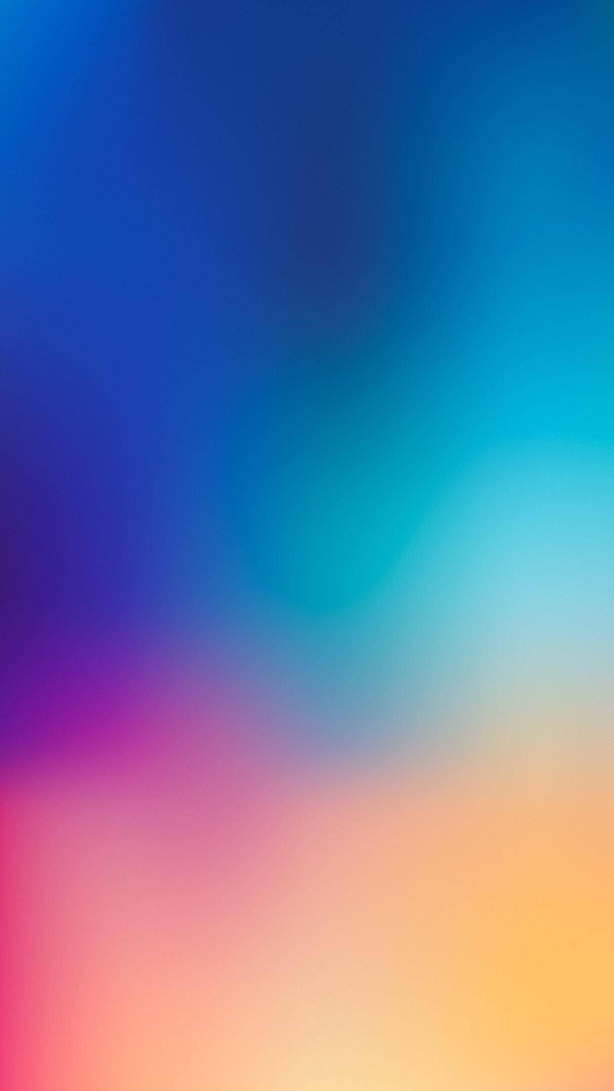 纯色蓝橙模糊渐变iPhone壁纸 壁纸