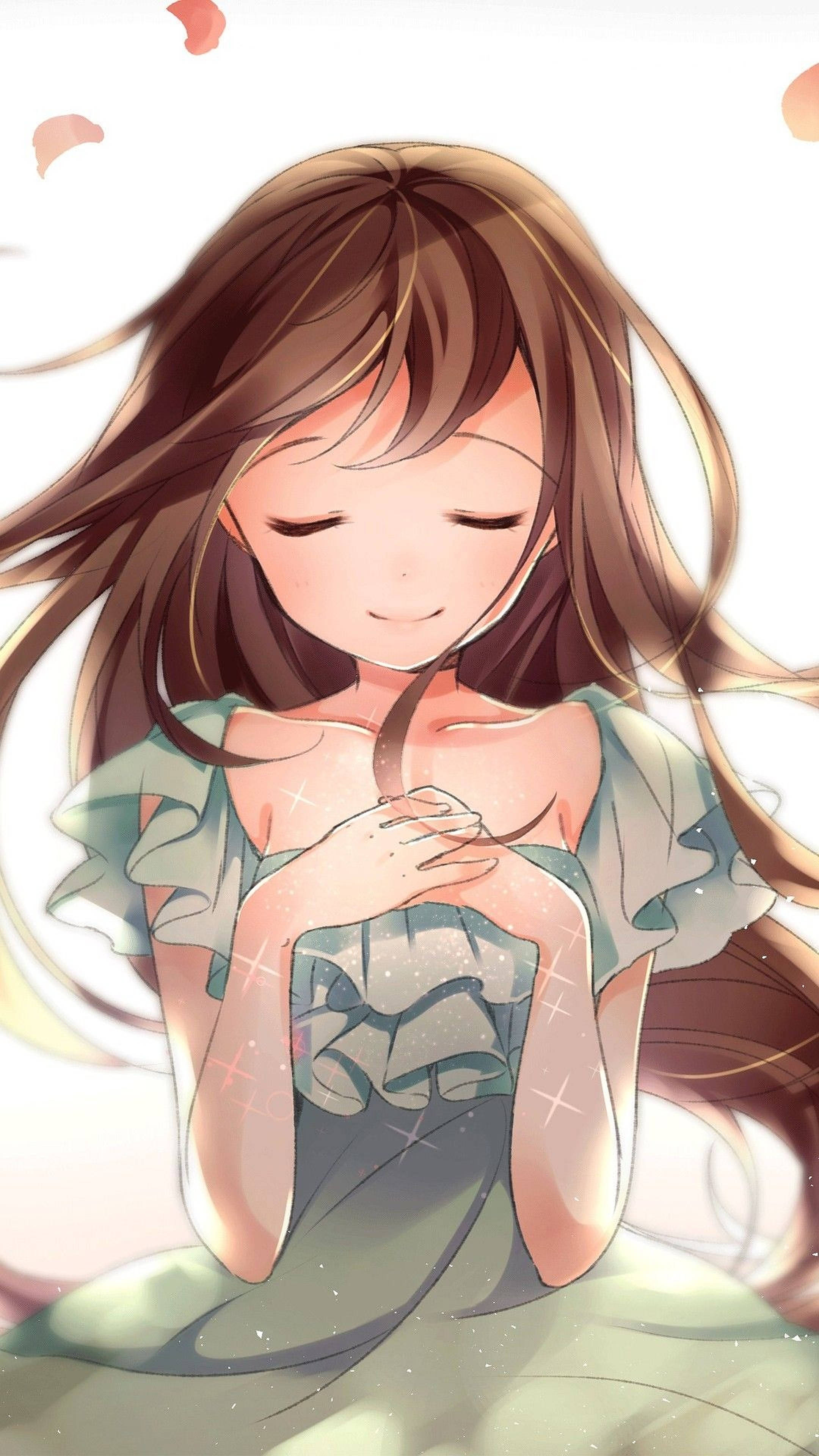 祈祷的动漫女孩iPhone壁纸 壁纸
