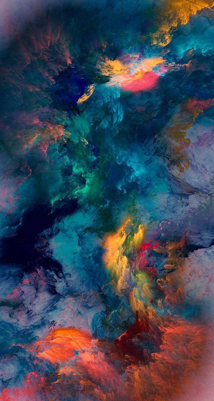 抽象色彩飞溅数字艺术 iPhone 壁纸
