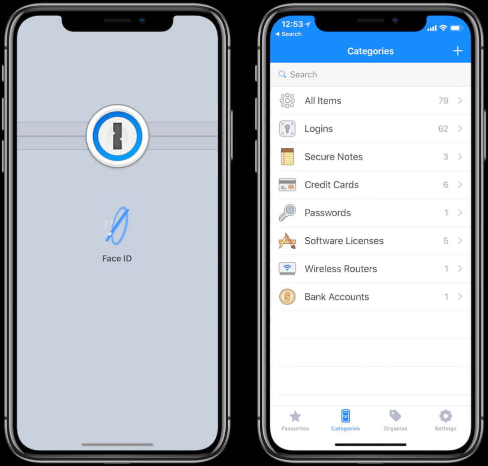 iPhone12人脸识别密码管理器应用界面 壁纸