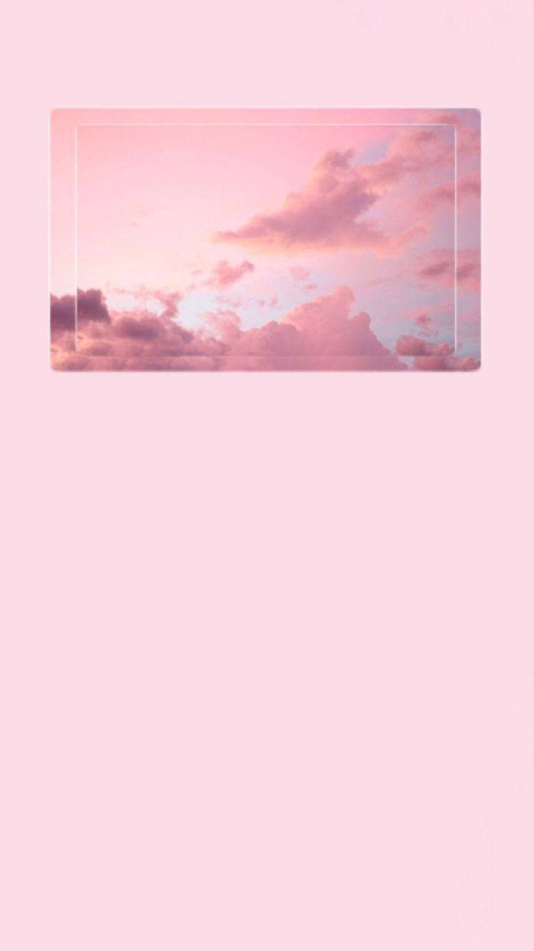 iPhone粉色美学天空相框 壁纸