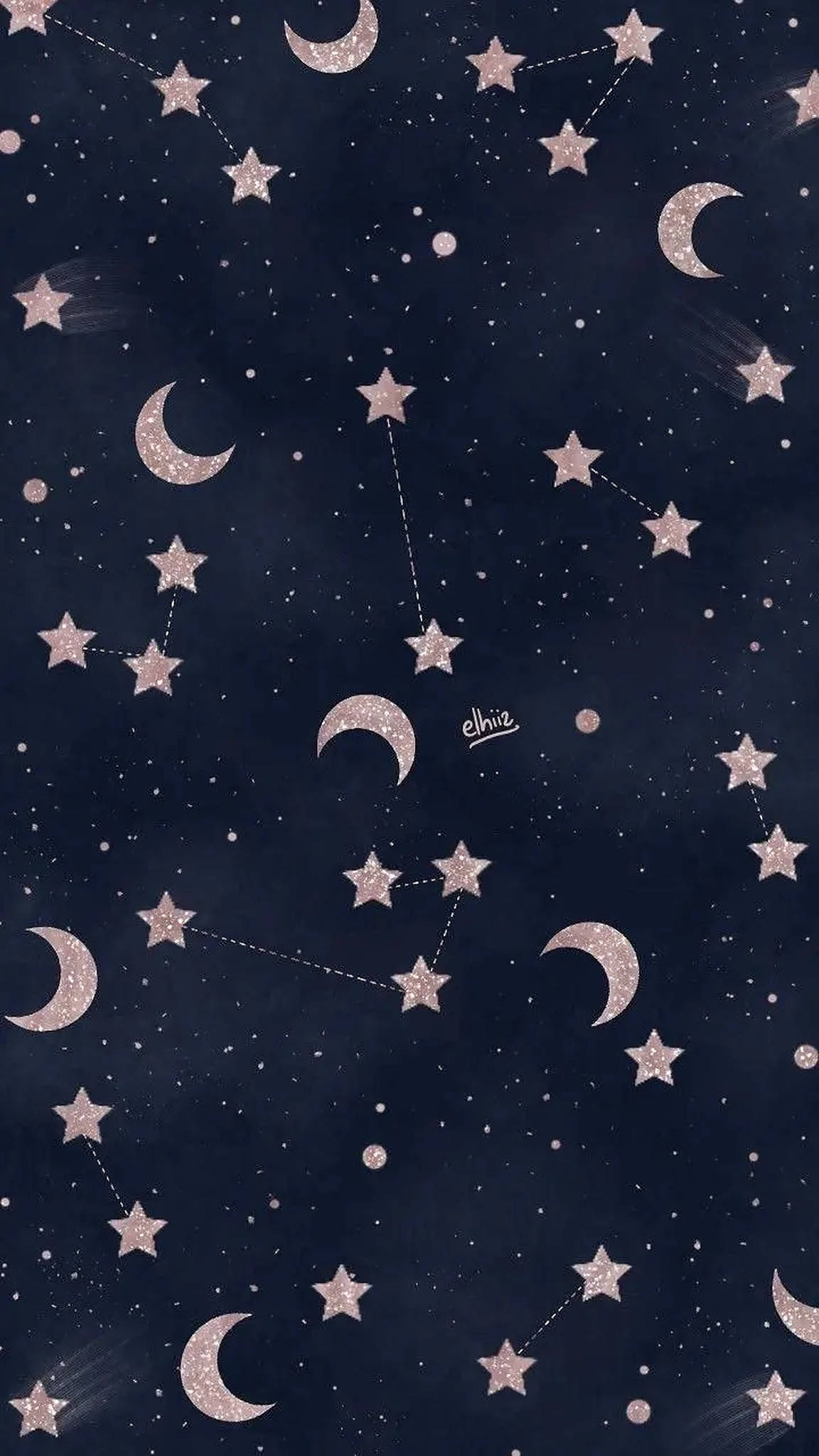 iPhone美学月亮与星星 壁纸