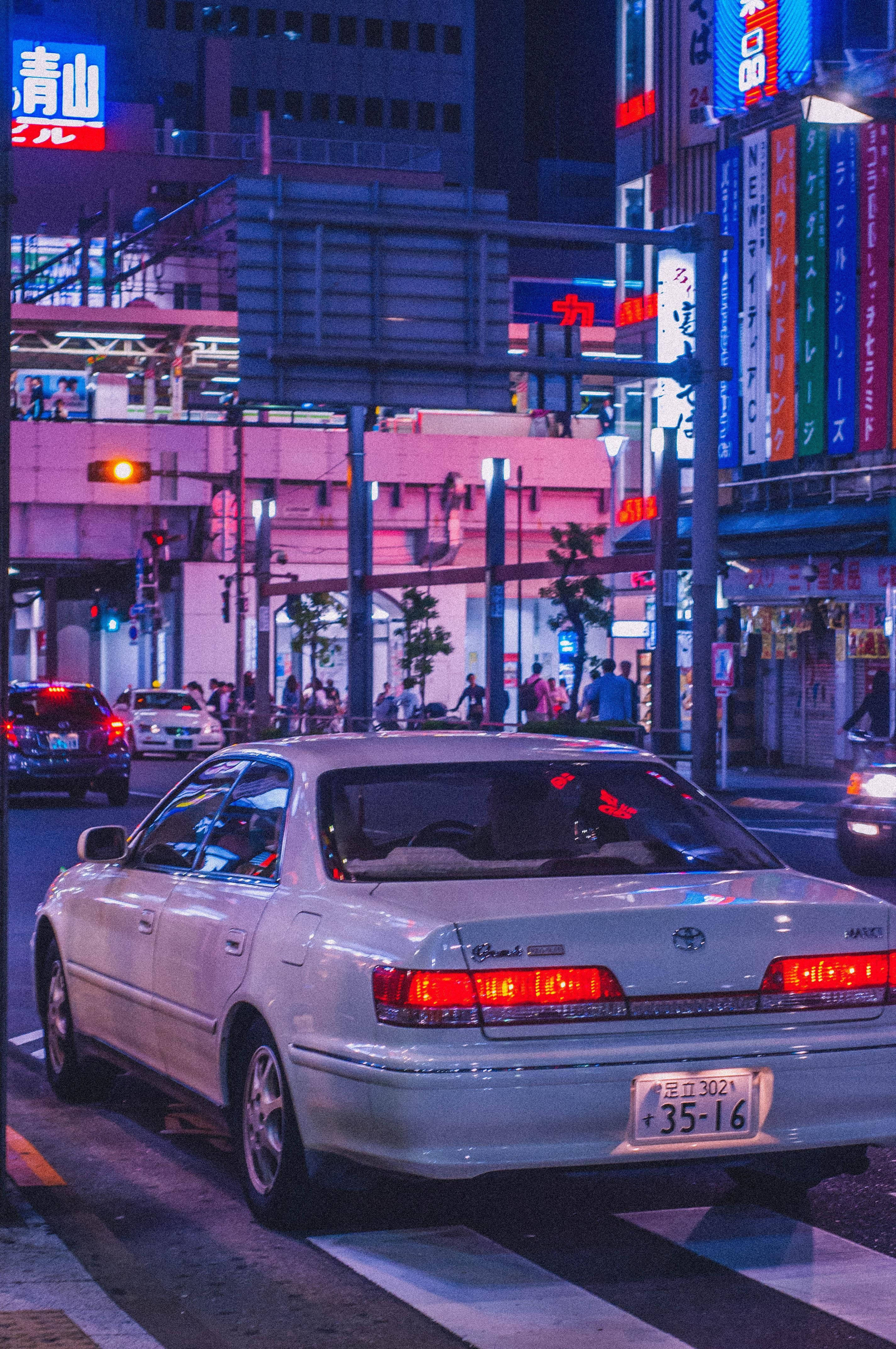 JDM跑车在唯美夜城 壁纸