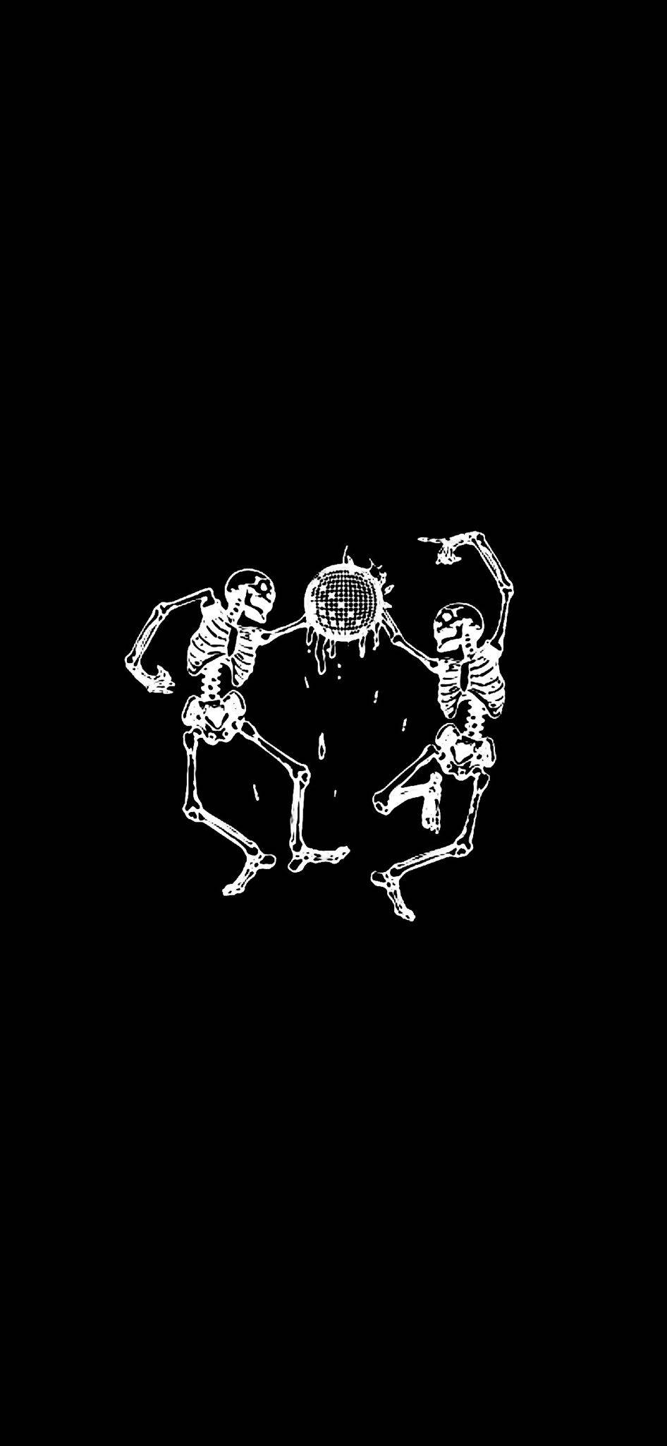 Joji歌曲《慢舞于暗夜》骷髅剪贴艺术 壁纸