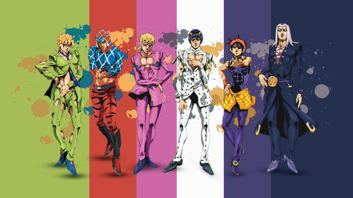 JoJo漫画中的六位黄金之风角色 壁纸