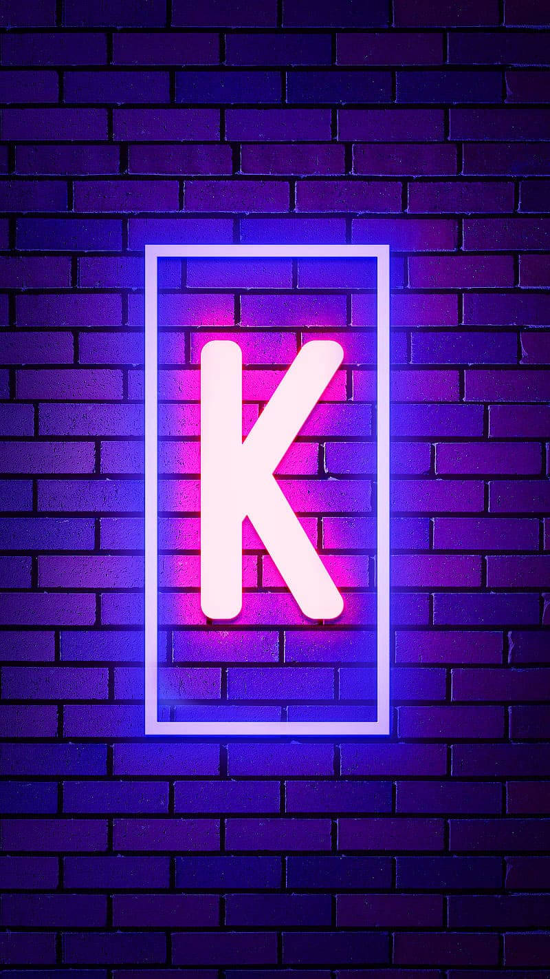 发光霓虹字母K名字 壁纸