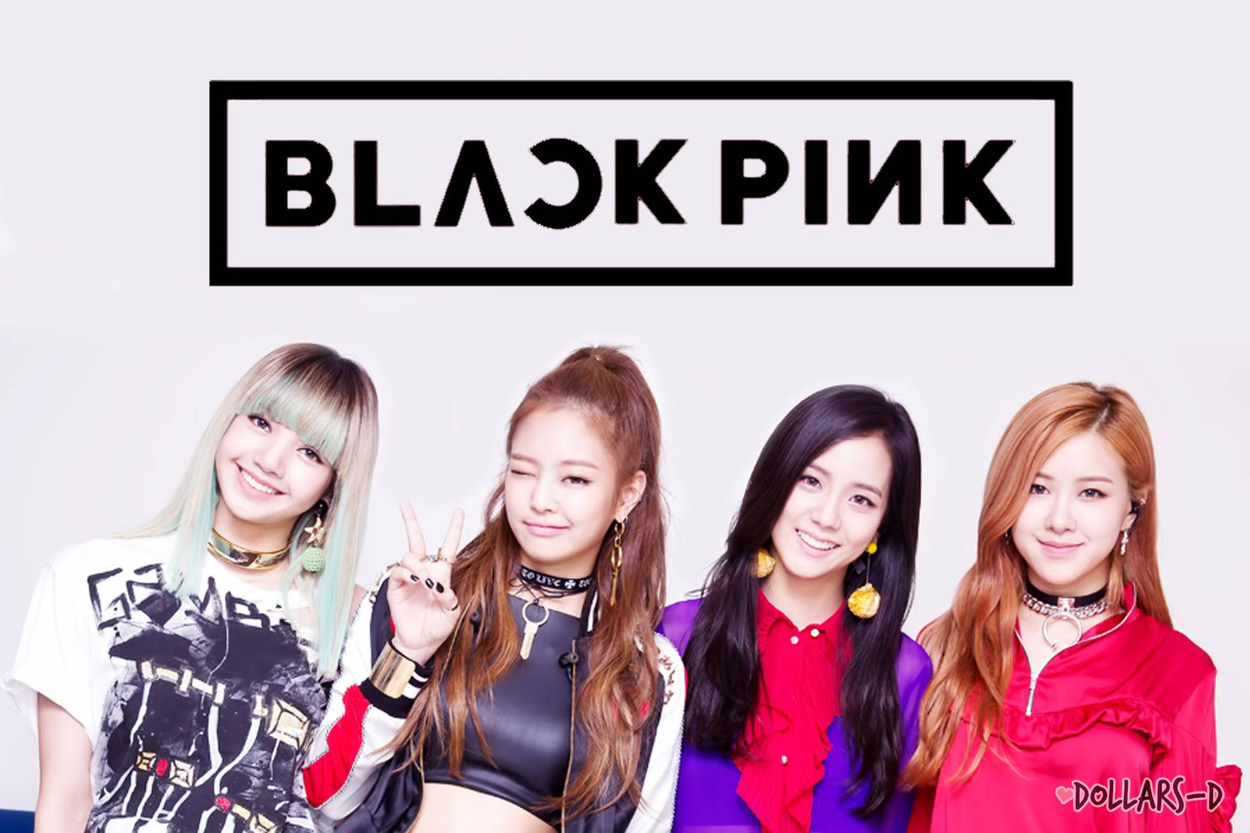 Blackpink 成员在白色背景上侧靠壁纸