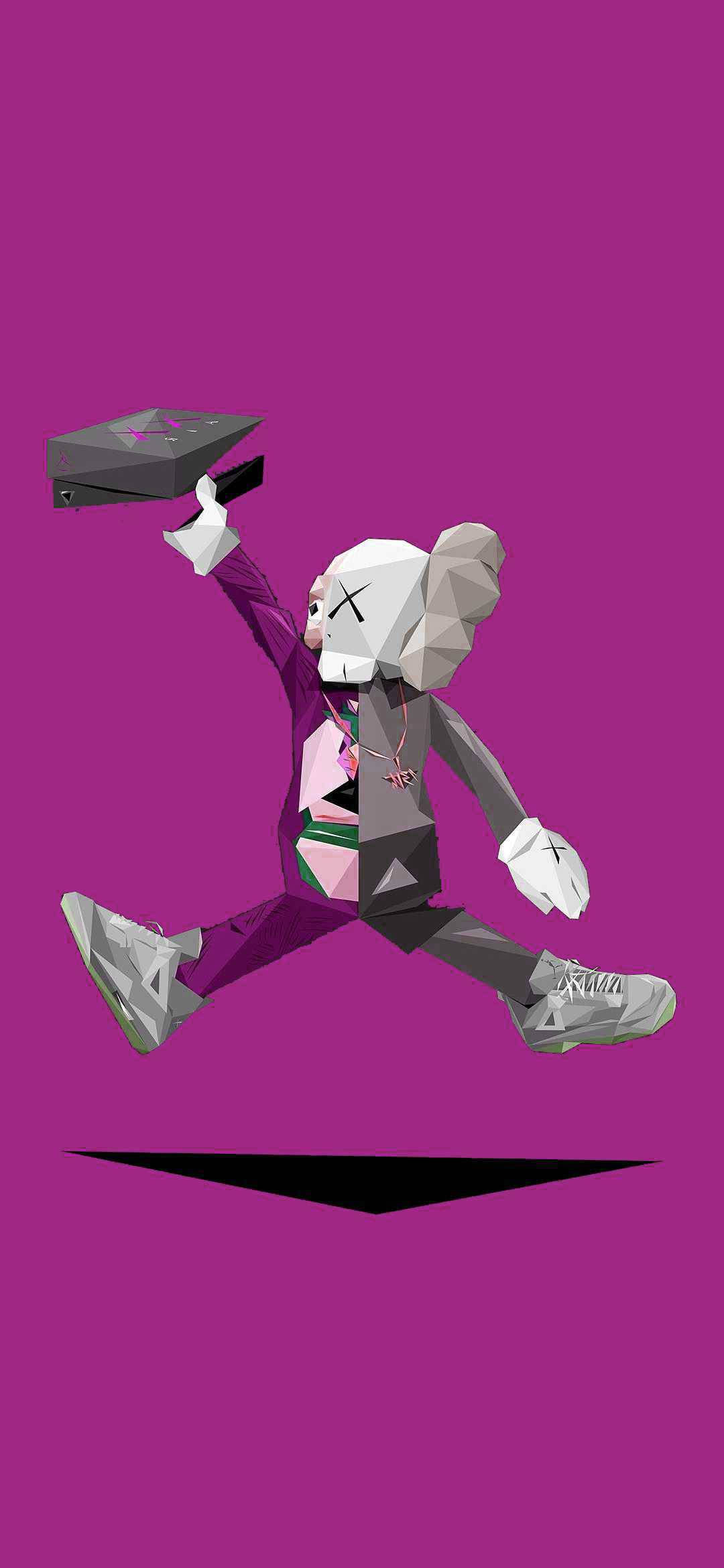 几何风格Kaws PC艺术紫 壁纸