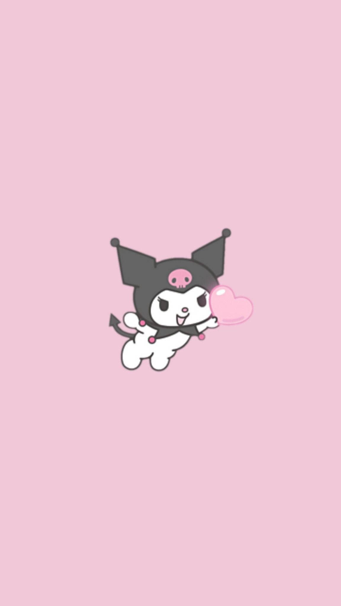 Kuromi 手捧爱心，我的旋律的对手 壁纸