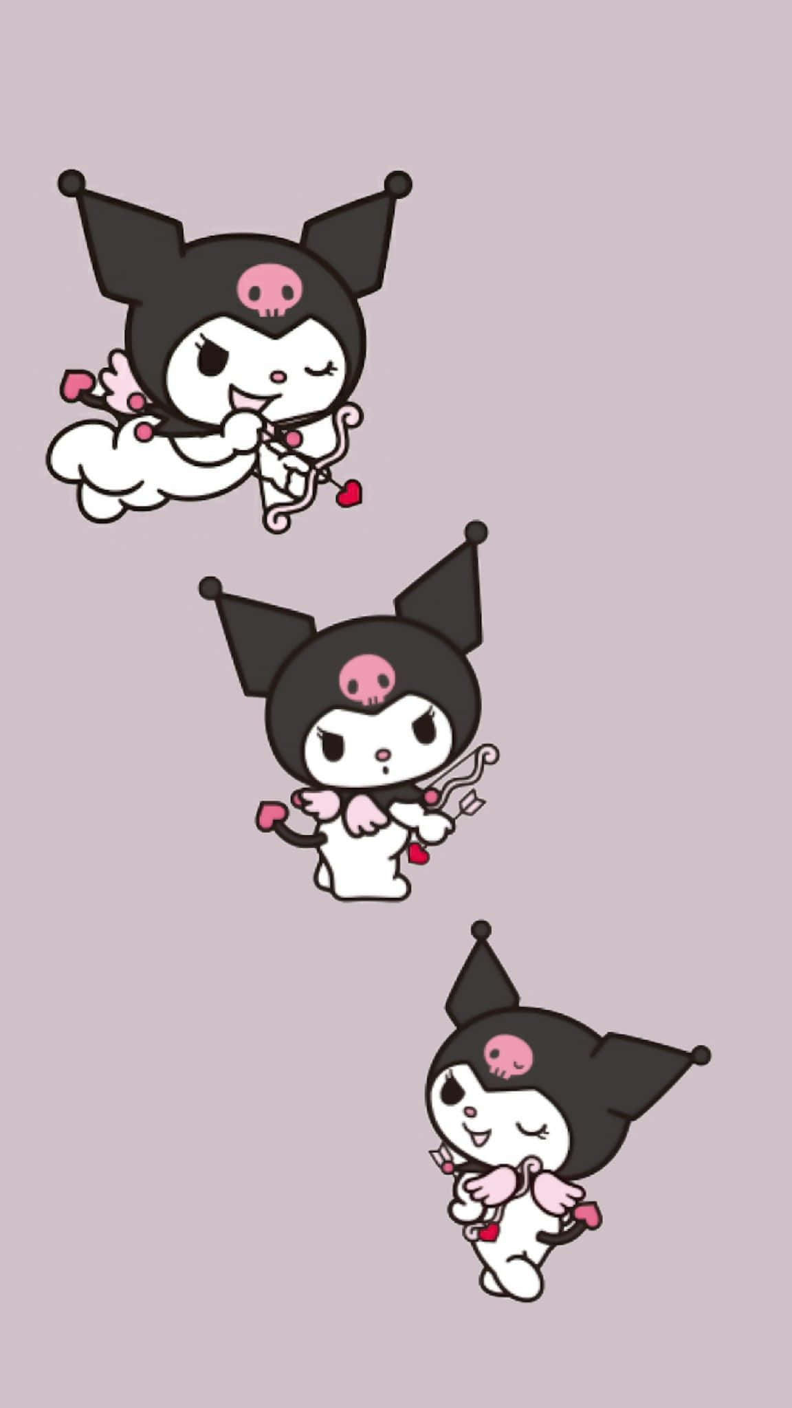 Kuromi iPhone 纯灰背景 壁纸
