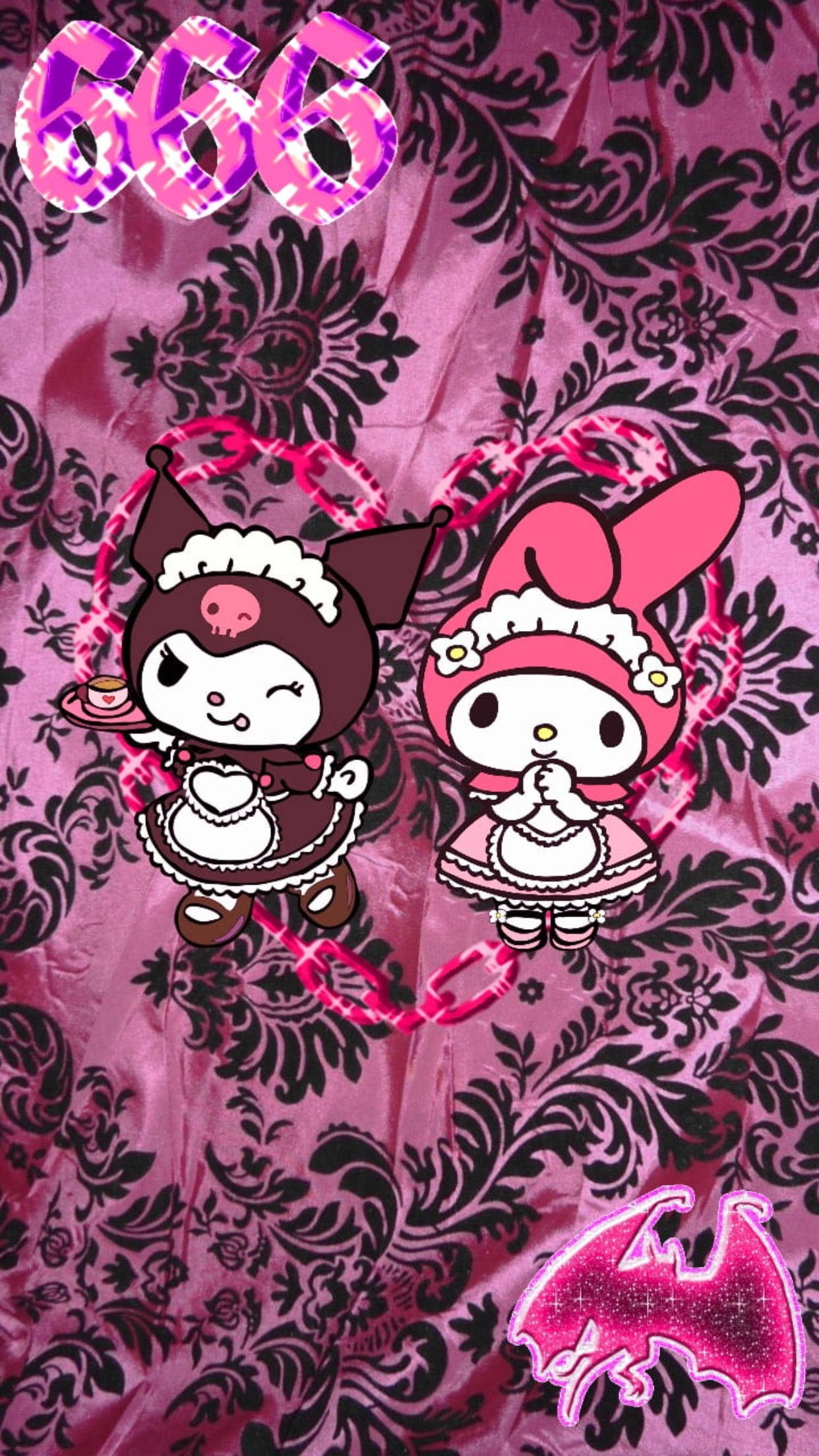 另类美学Kuromi与Melody 壁纸