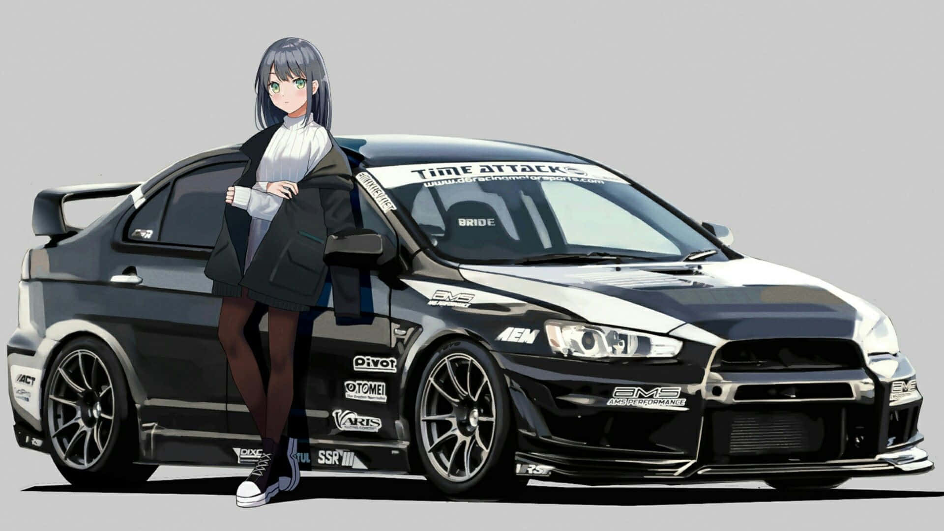 三菱Lancer Evolution JDM动漫少女 壁纸