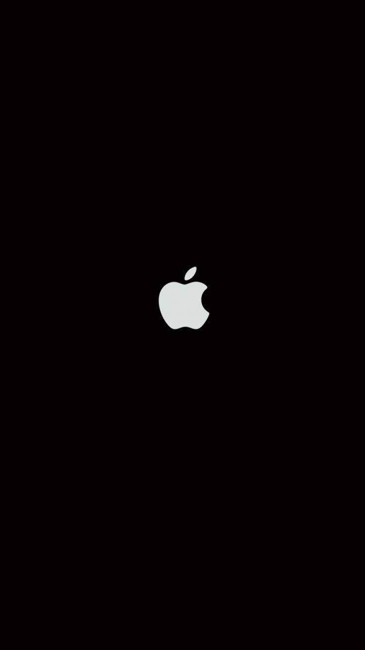 白色苹果Logo纯黑iPhone壁纸 壁纸