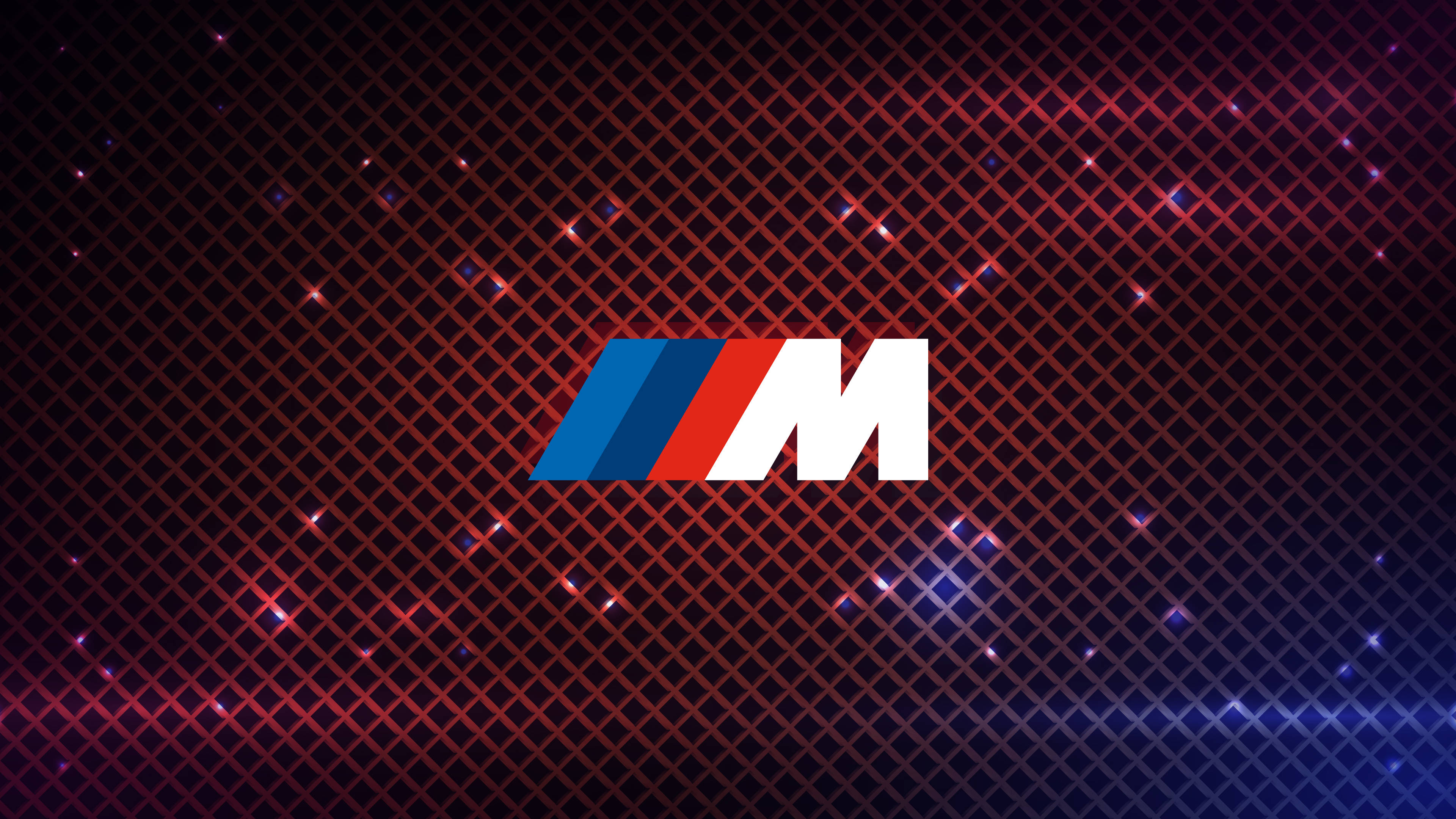 红色格子图案宝马M标志 壁纸