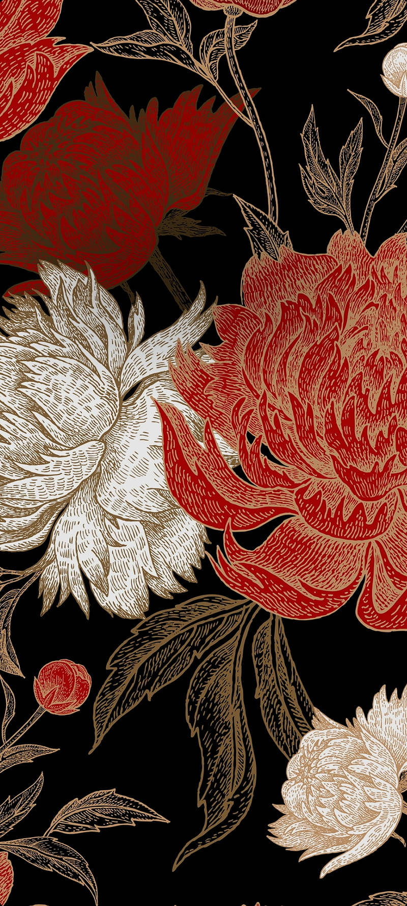三星M21花卉油画艺术 壁纸
