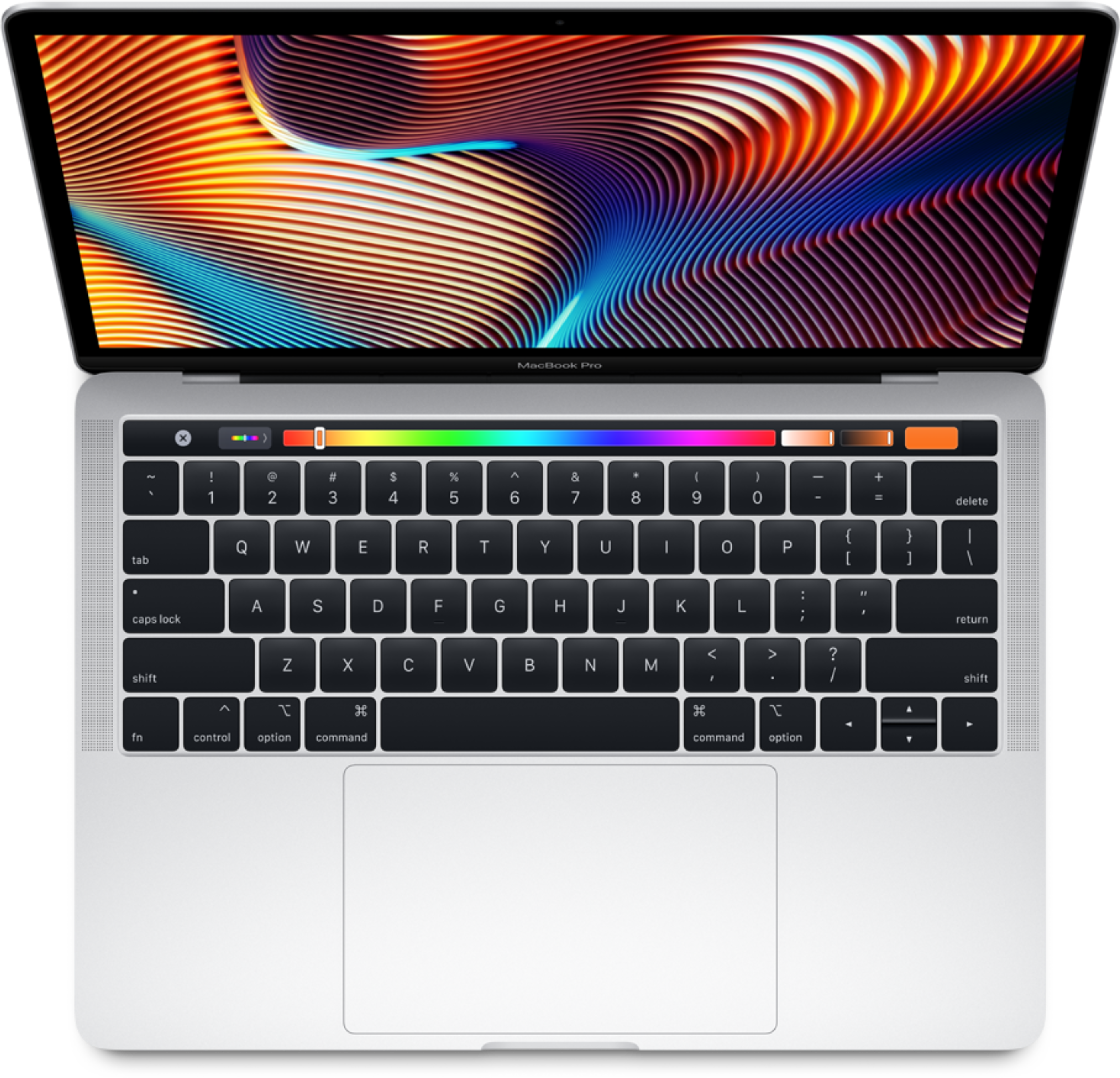带触控栏的MacBook Pro俯视图 壁纸