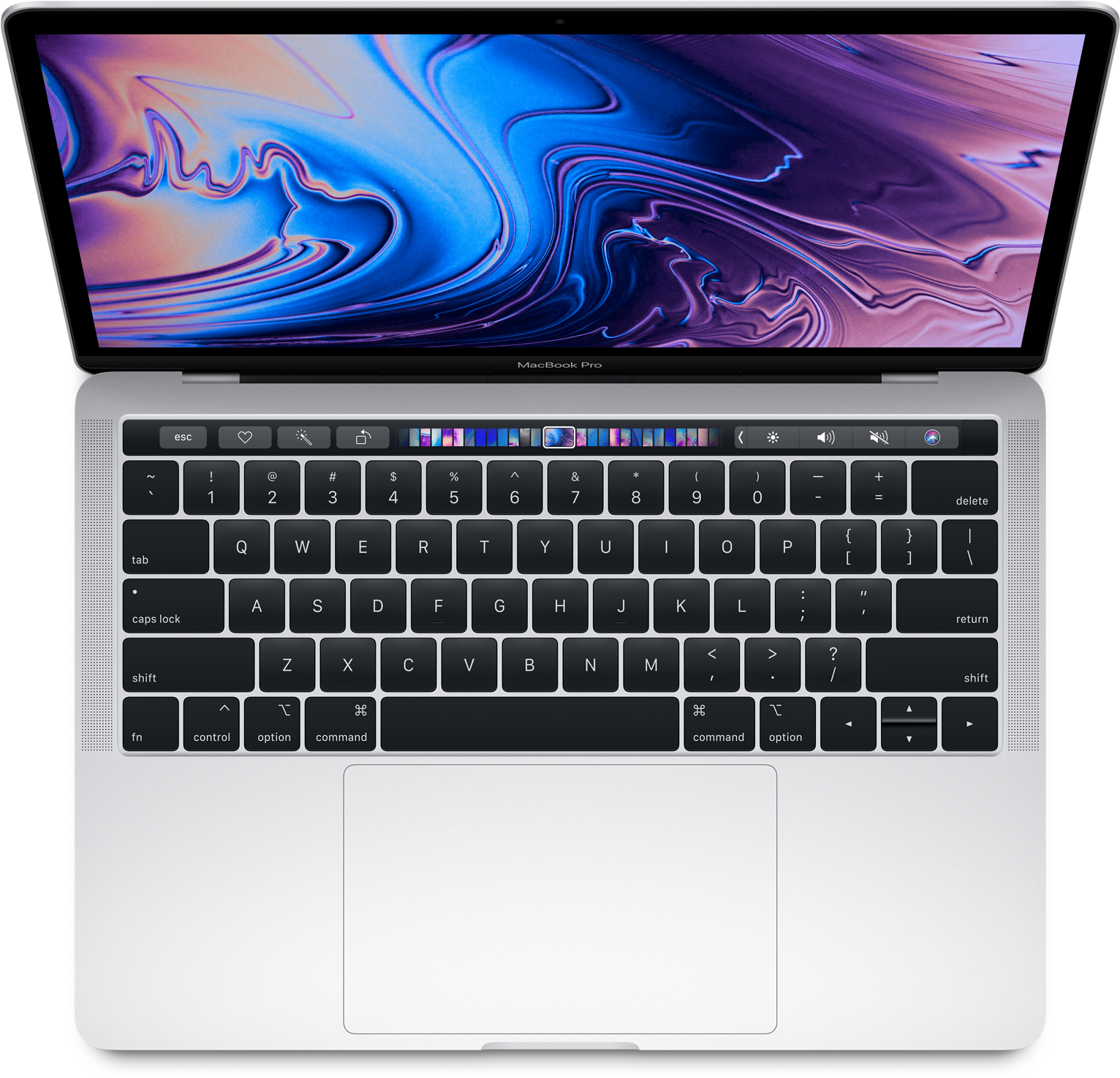 MacBook Pro 顶视图打开 壁纸