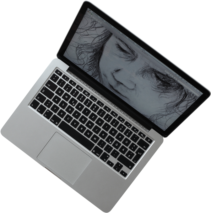 MacBook Pro屏幕上的素描 壁纸
