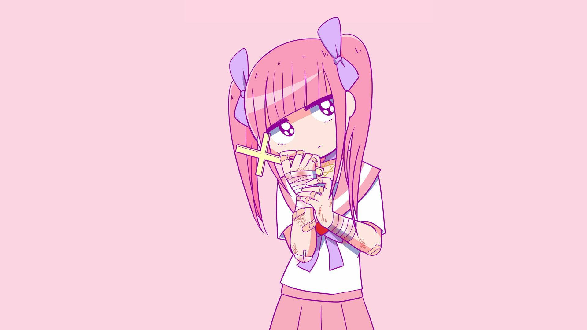 粉色动漫美学 Menhera-Chan 壁纸