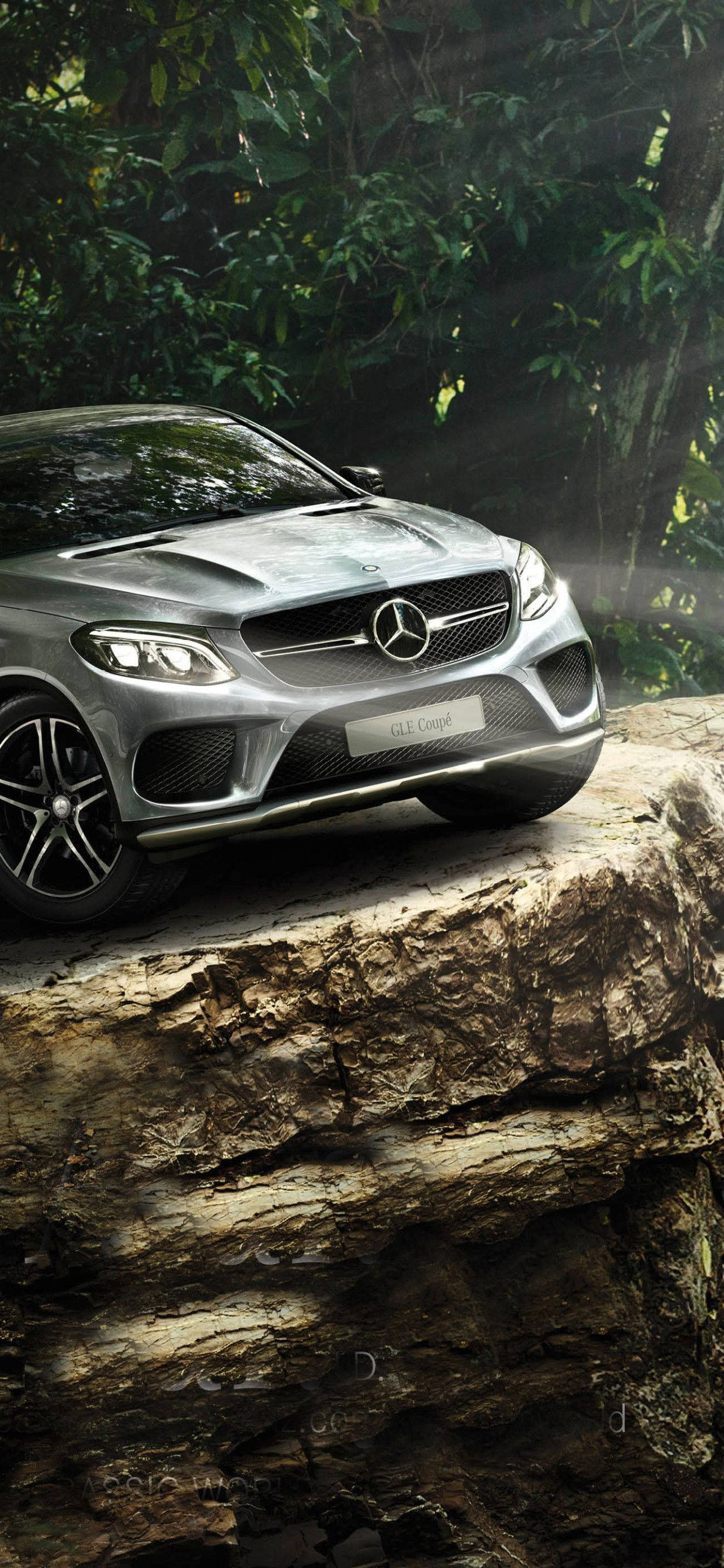 Mercedes iPhone X Forest Cliff 壁纸