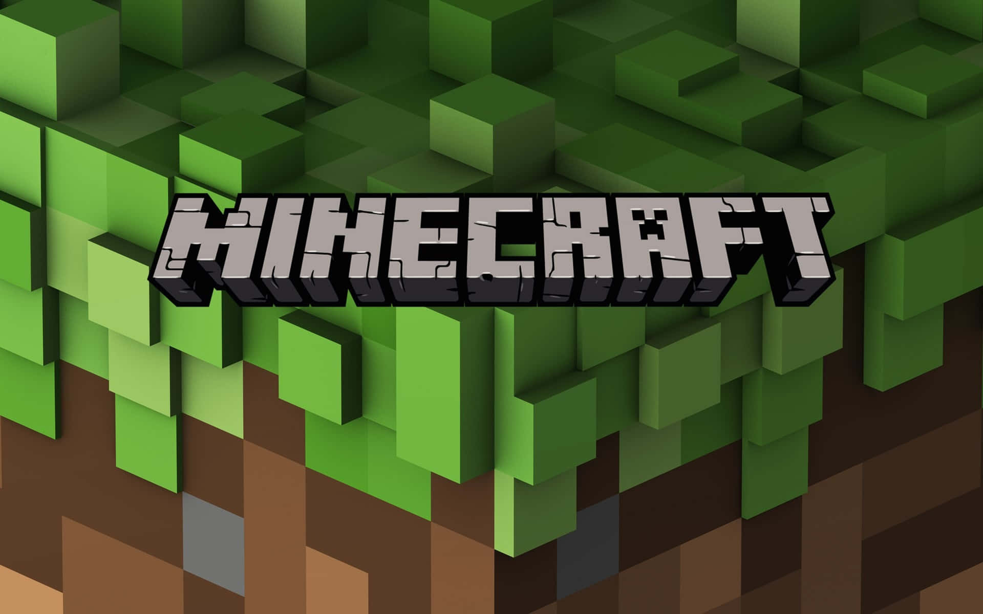 Minecraft标志像素草地图片 壁纸