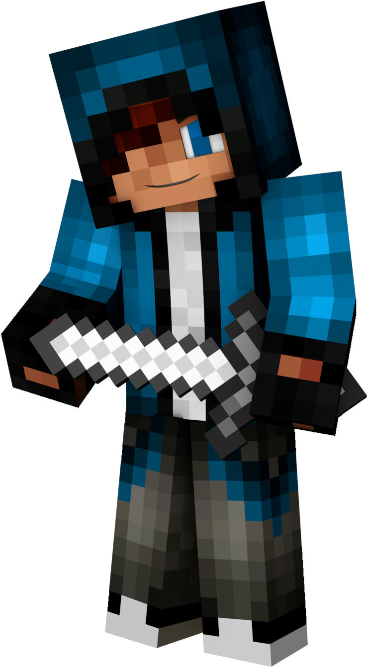 手持剑的Minecraft角色 壁纸
